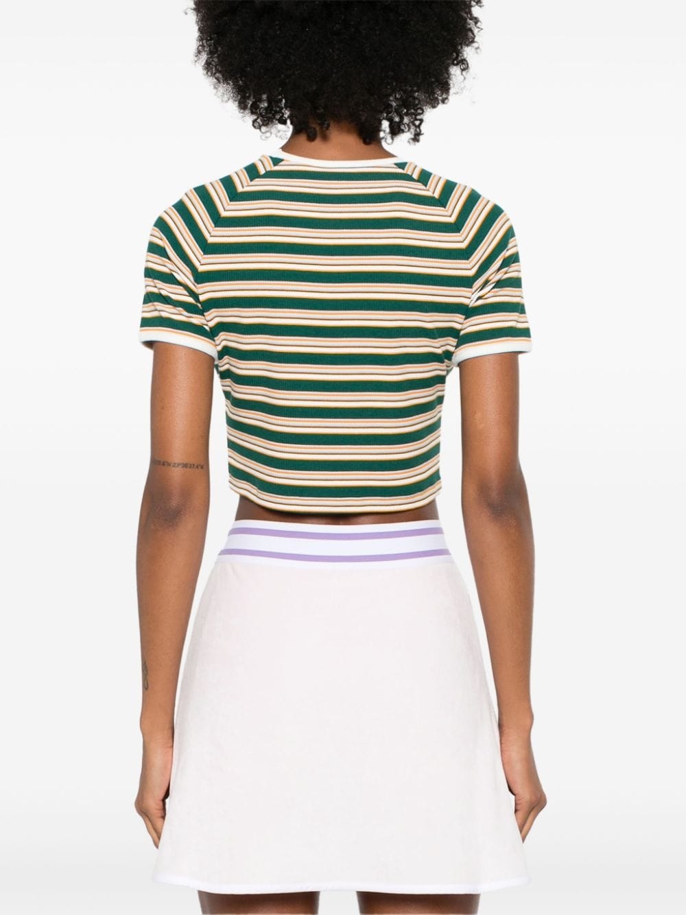 cropped striped T-shirt - 4