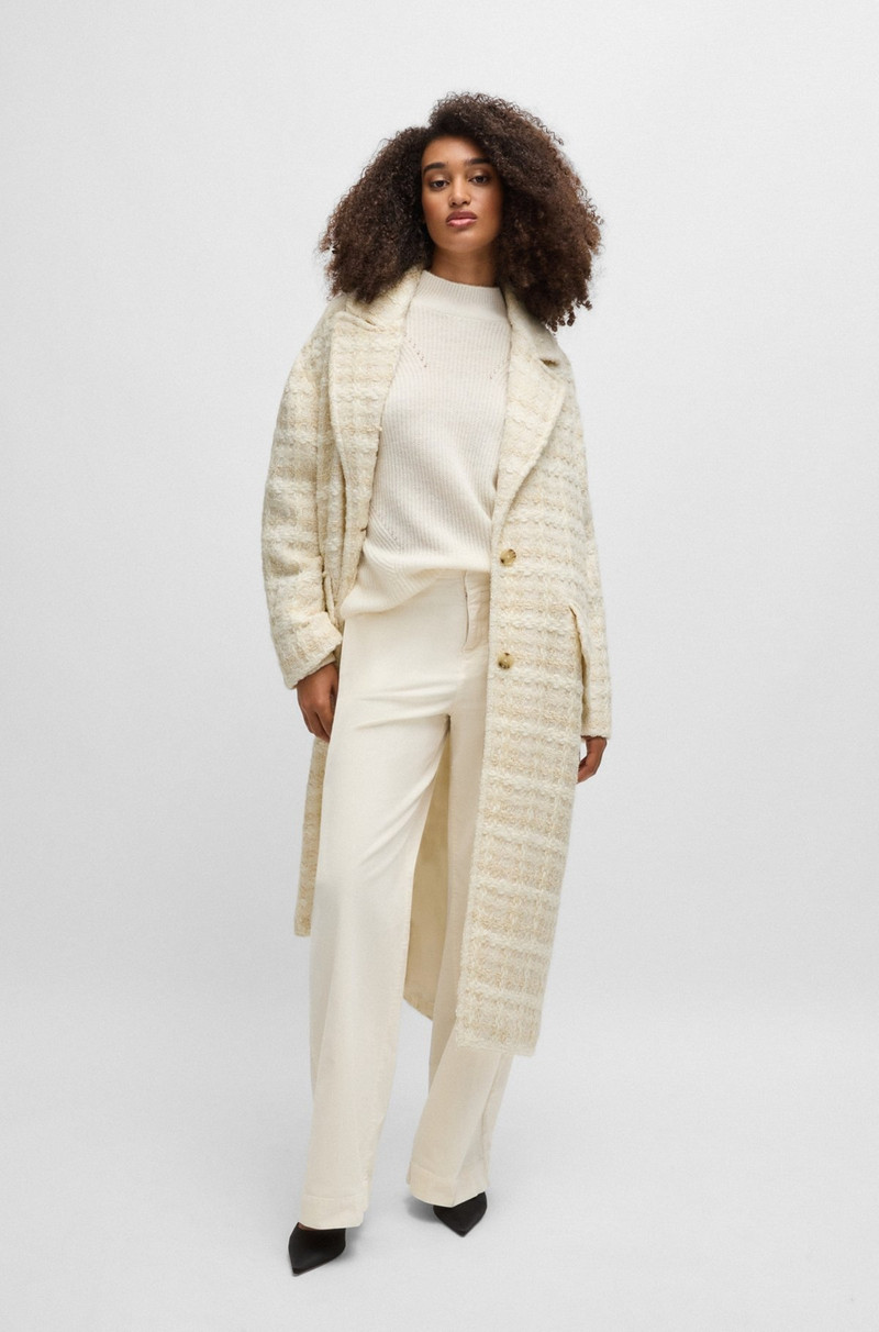 BOSS RELAXED-FIT SINGLE-BREASTED TWEED COAT outlook