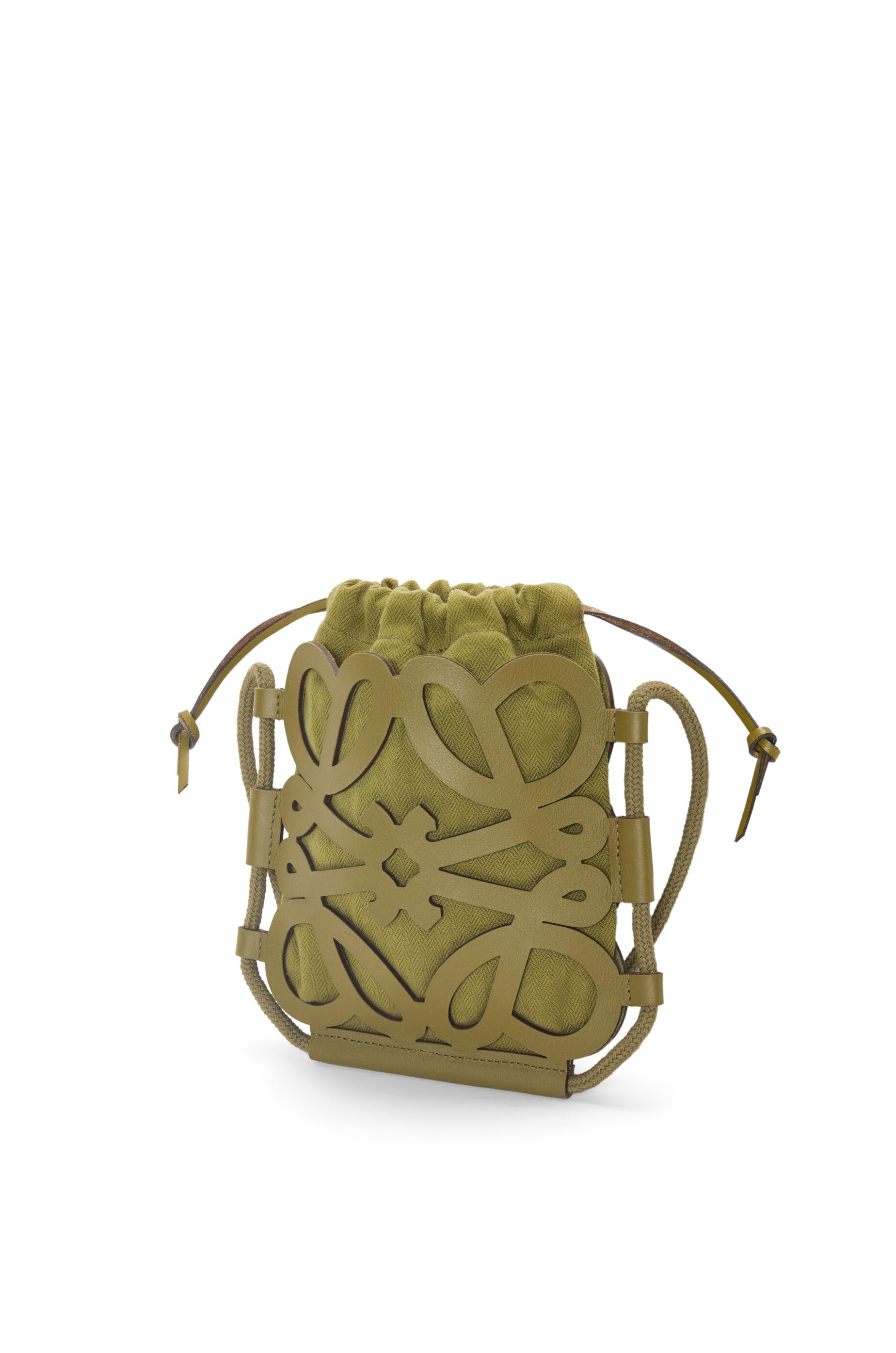 Anagram cut-out crossbody in classic calfskin and canvas - 3