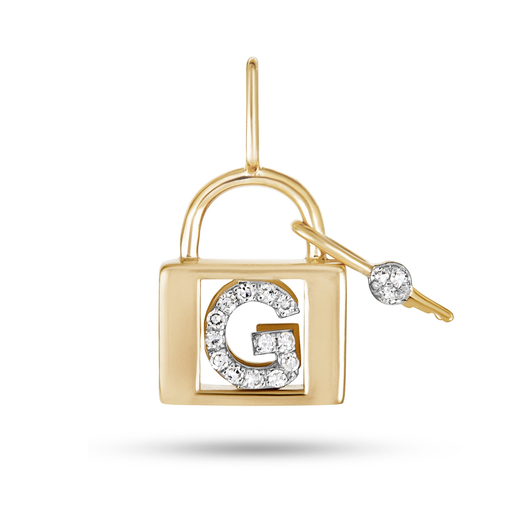 Love Lock Diamond Initial Charm - 11