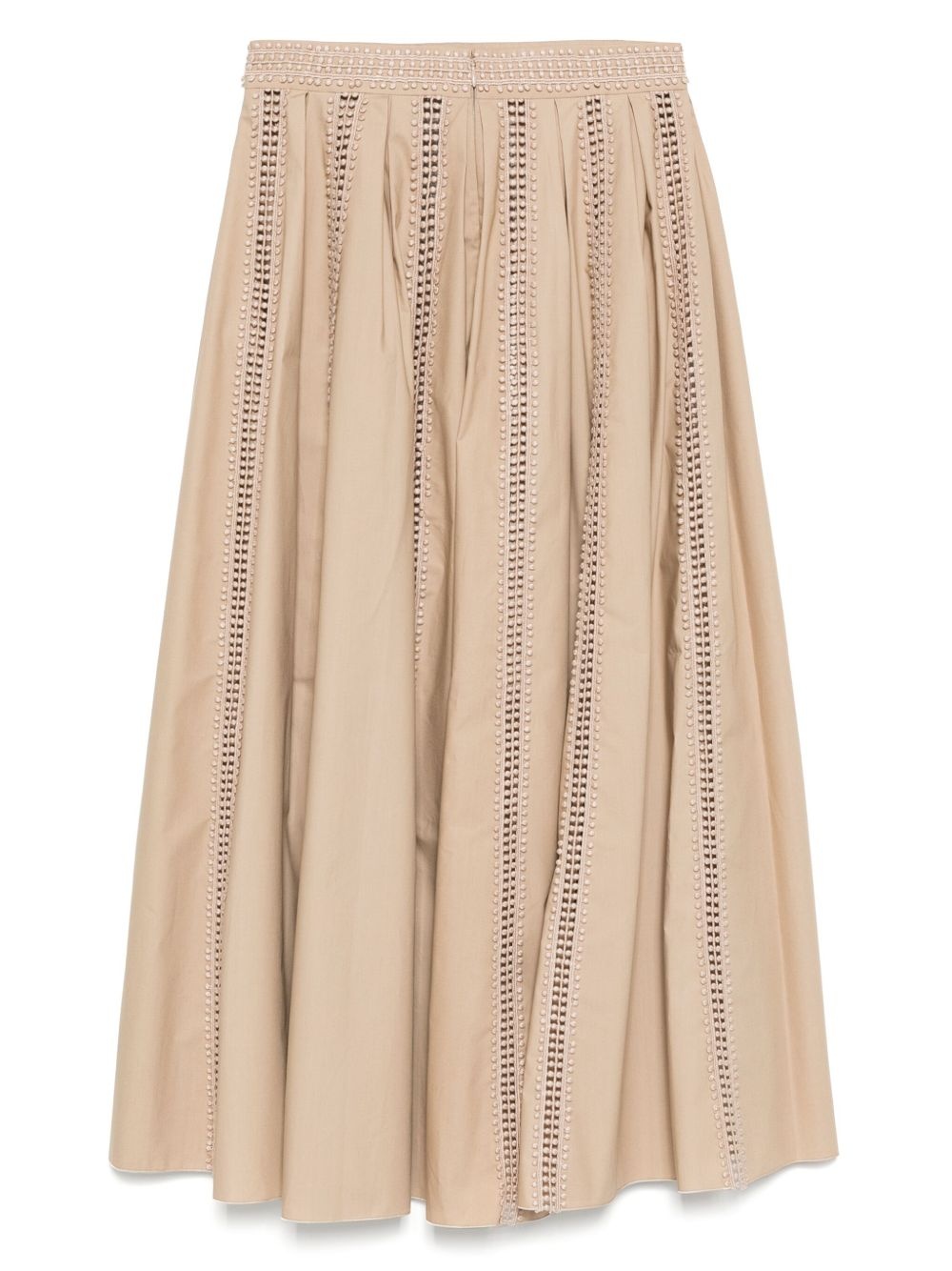 trim embellished poplin skirt - 2
