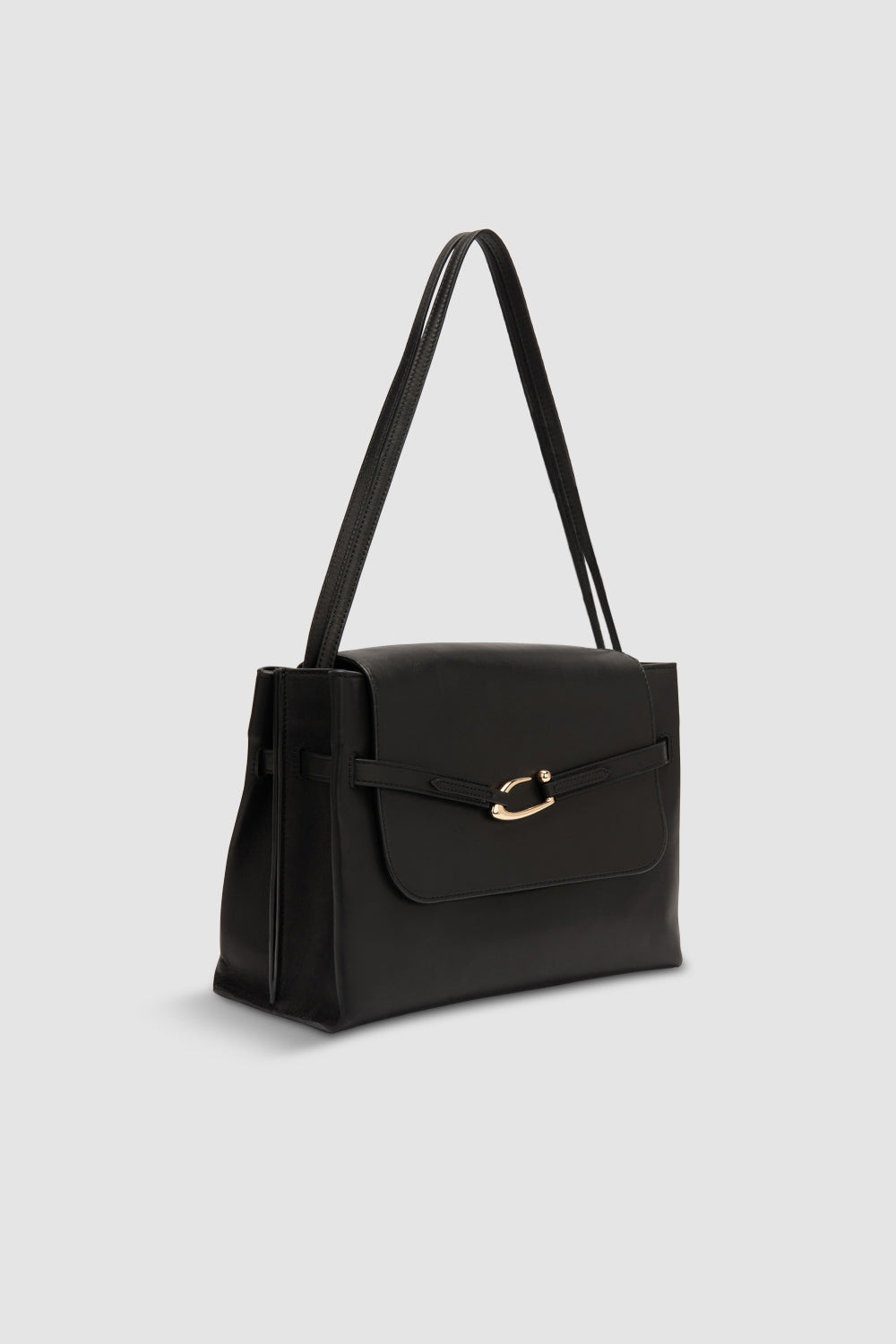 Cora Black Nappa Leather Shoulder Bag - 2