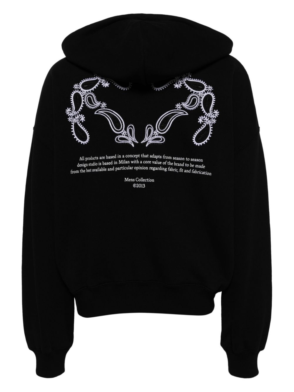 bandana-embroidered cotton hoodie - 2