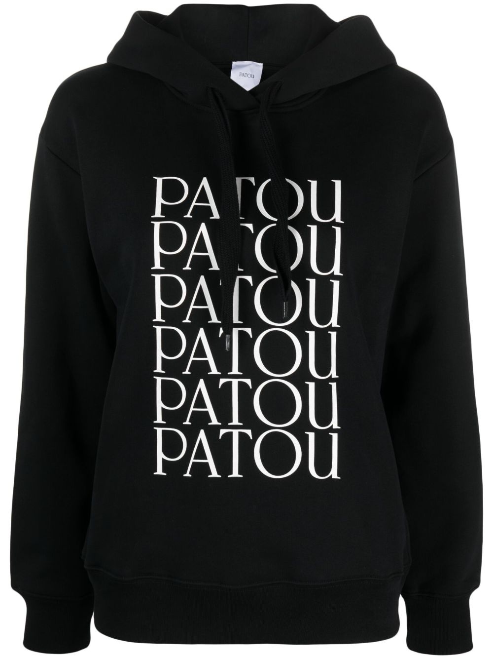 Patou logo-embroidered layered hoodie - Black