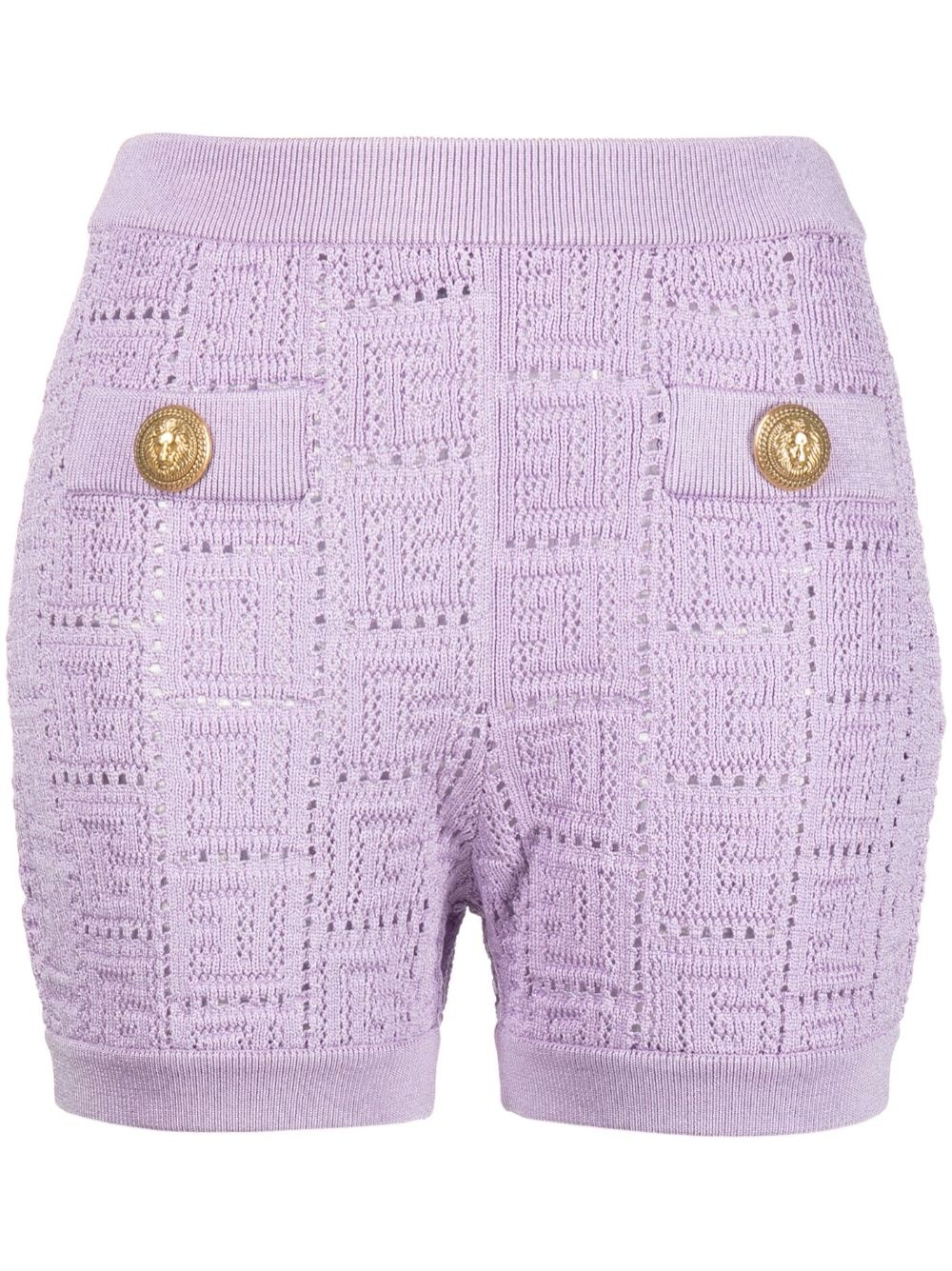 monogram mesh knitted shorts - 1