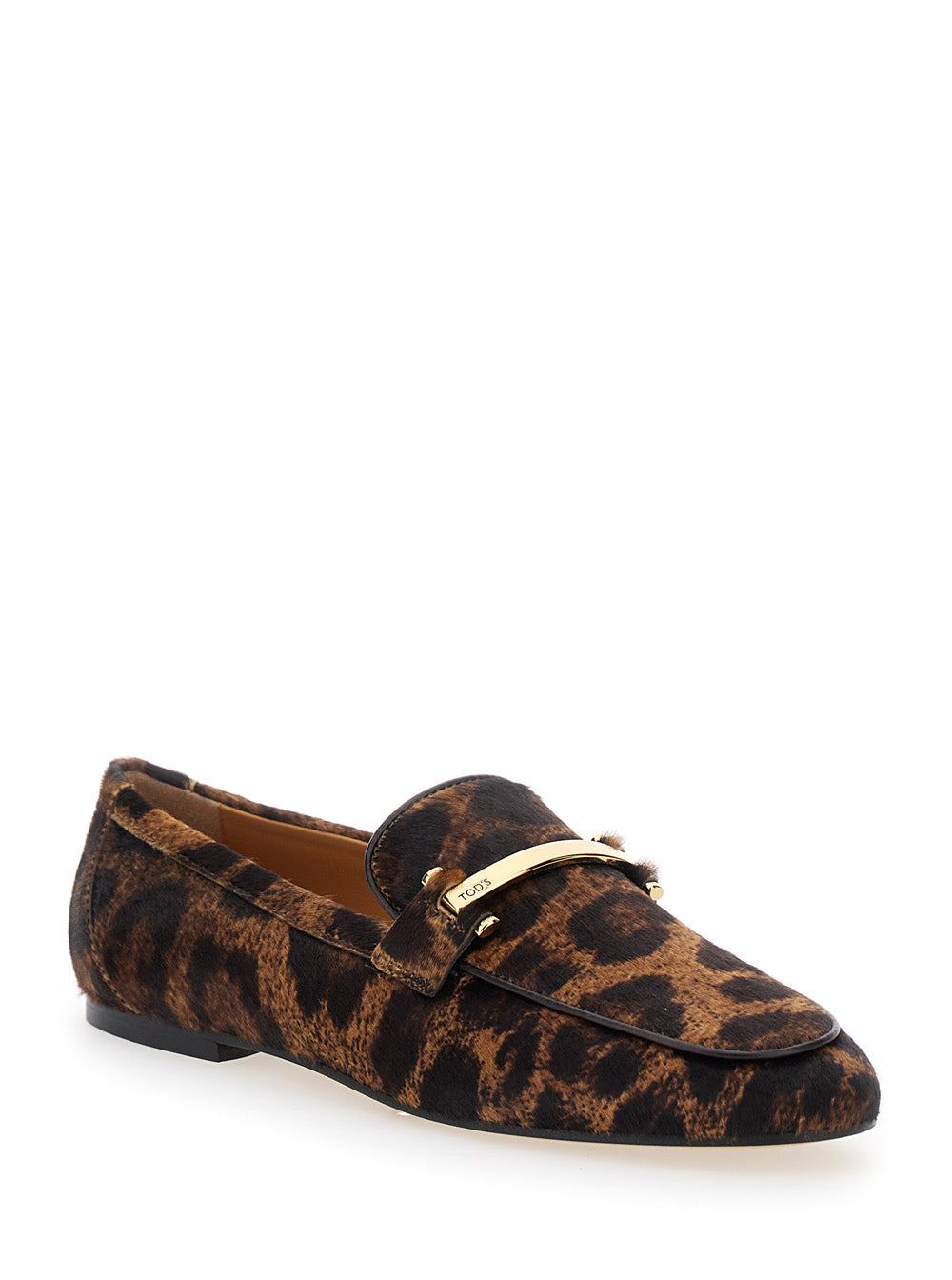 Tod's Women Brown Loafers With Logo Plaque On The Front And All-Over Leopard Motif In Suede Woman - 2