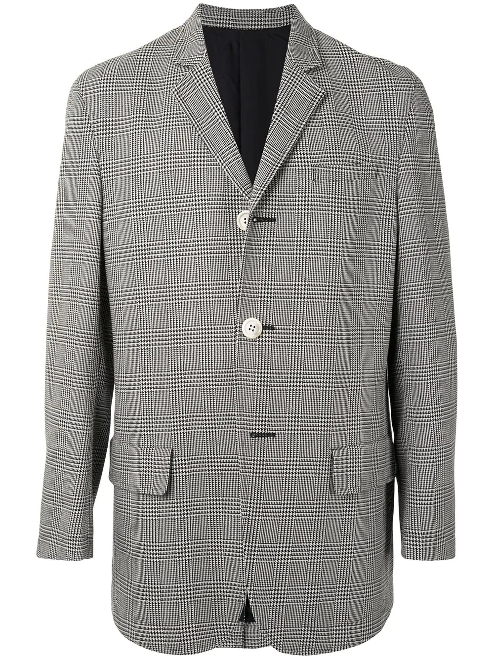 straight-fit checked blazer - 1