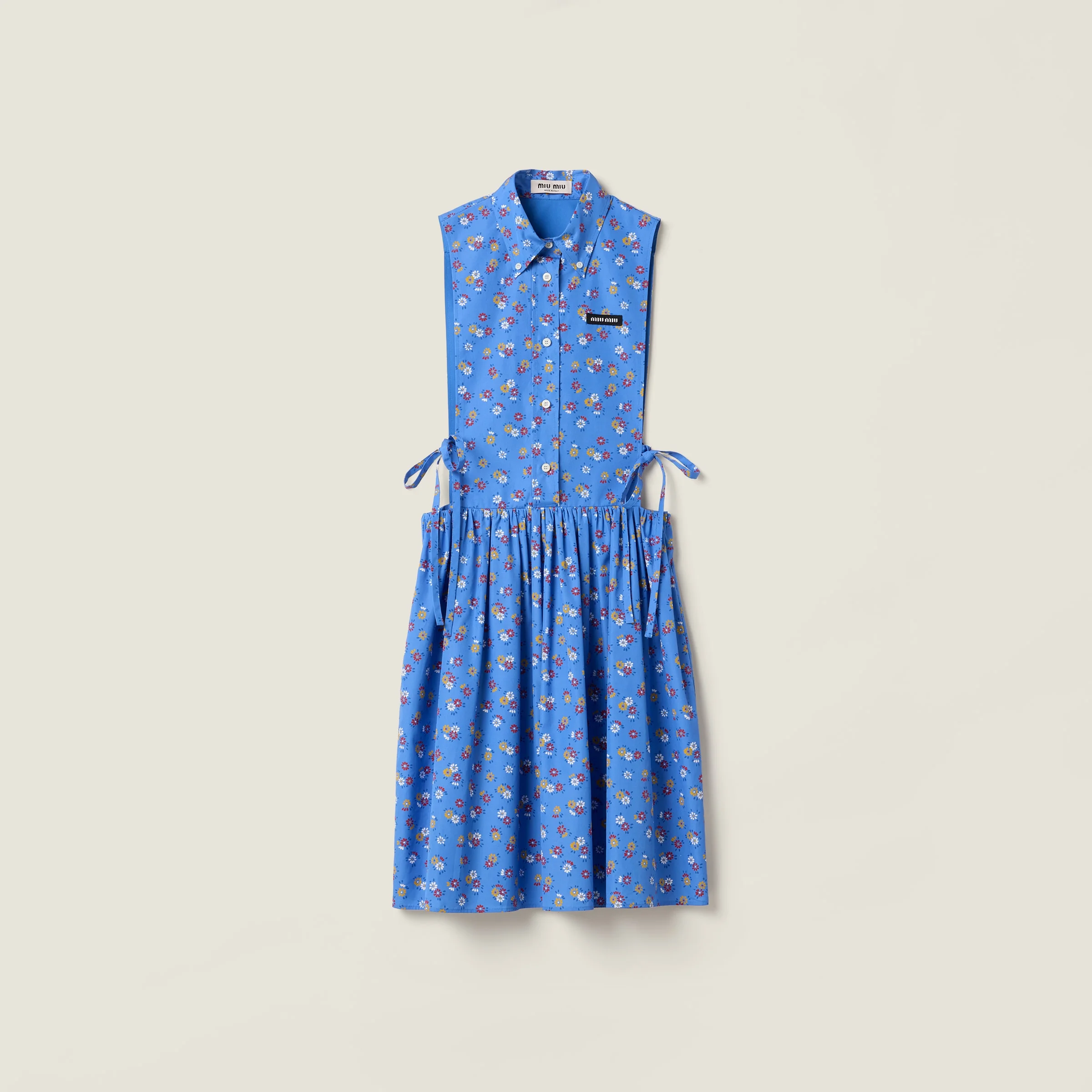 Poplin side tie dress - 1