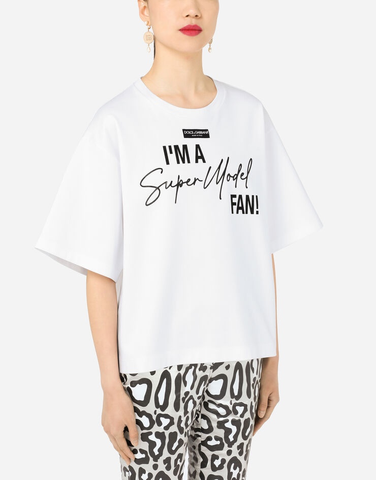 Jersey T-shirt with I'm a super model fan print - 4