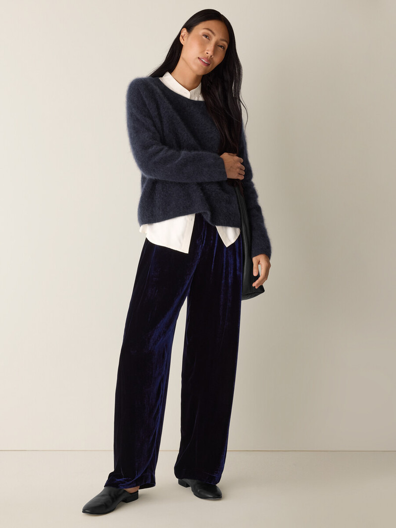 EILEEN FISHER Velvet Pleated Straight Pant outlook