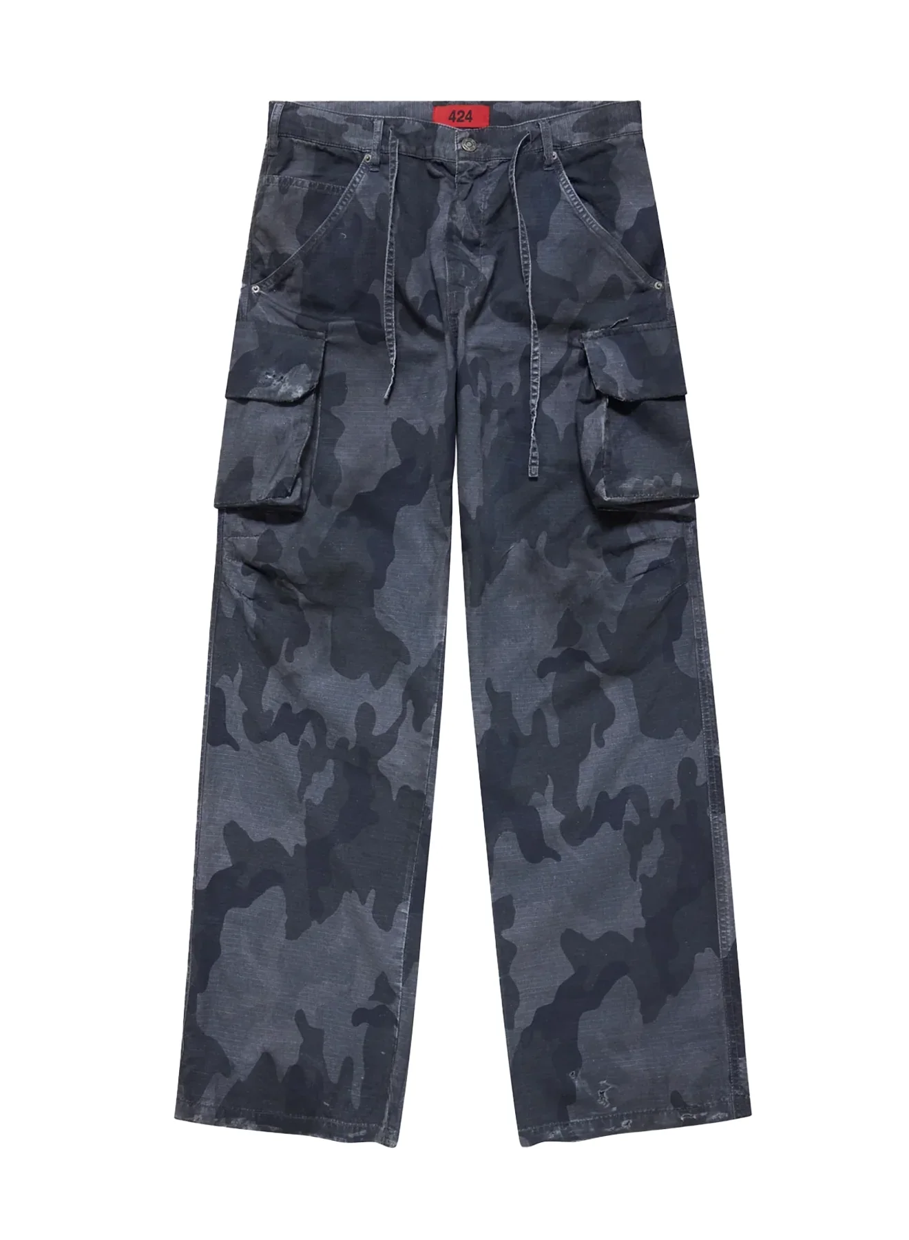 424 Camo Cargo Pants Black - 1