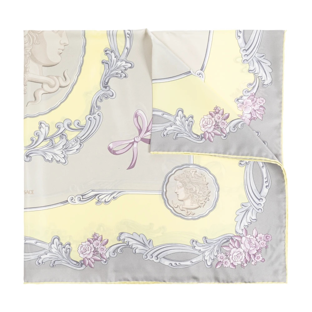 SILK SCARF WITH MEDUSA CAMEO PRINT - 1