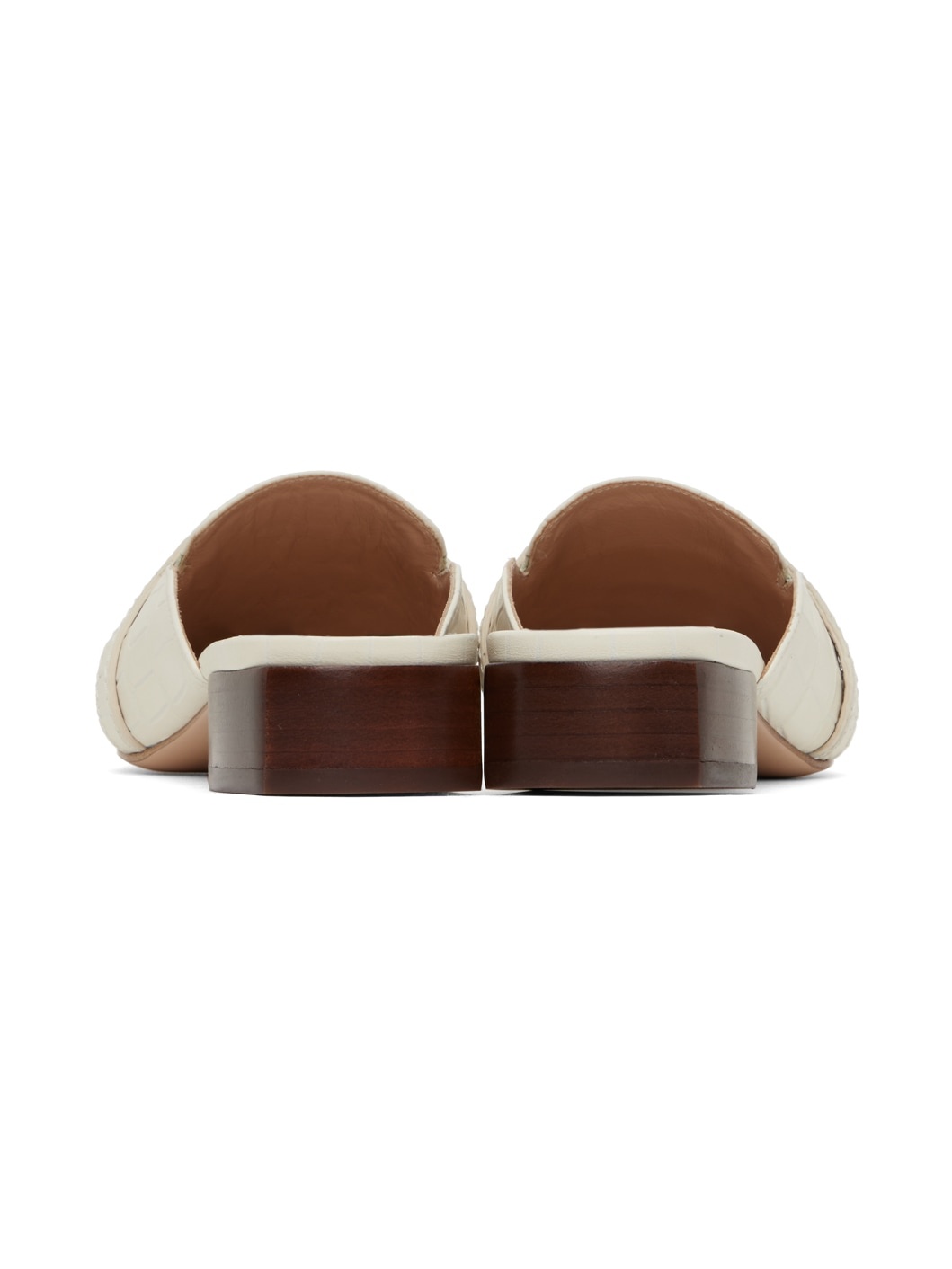 White Stamped Crocodile Whitney Slippers - 2