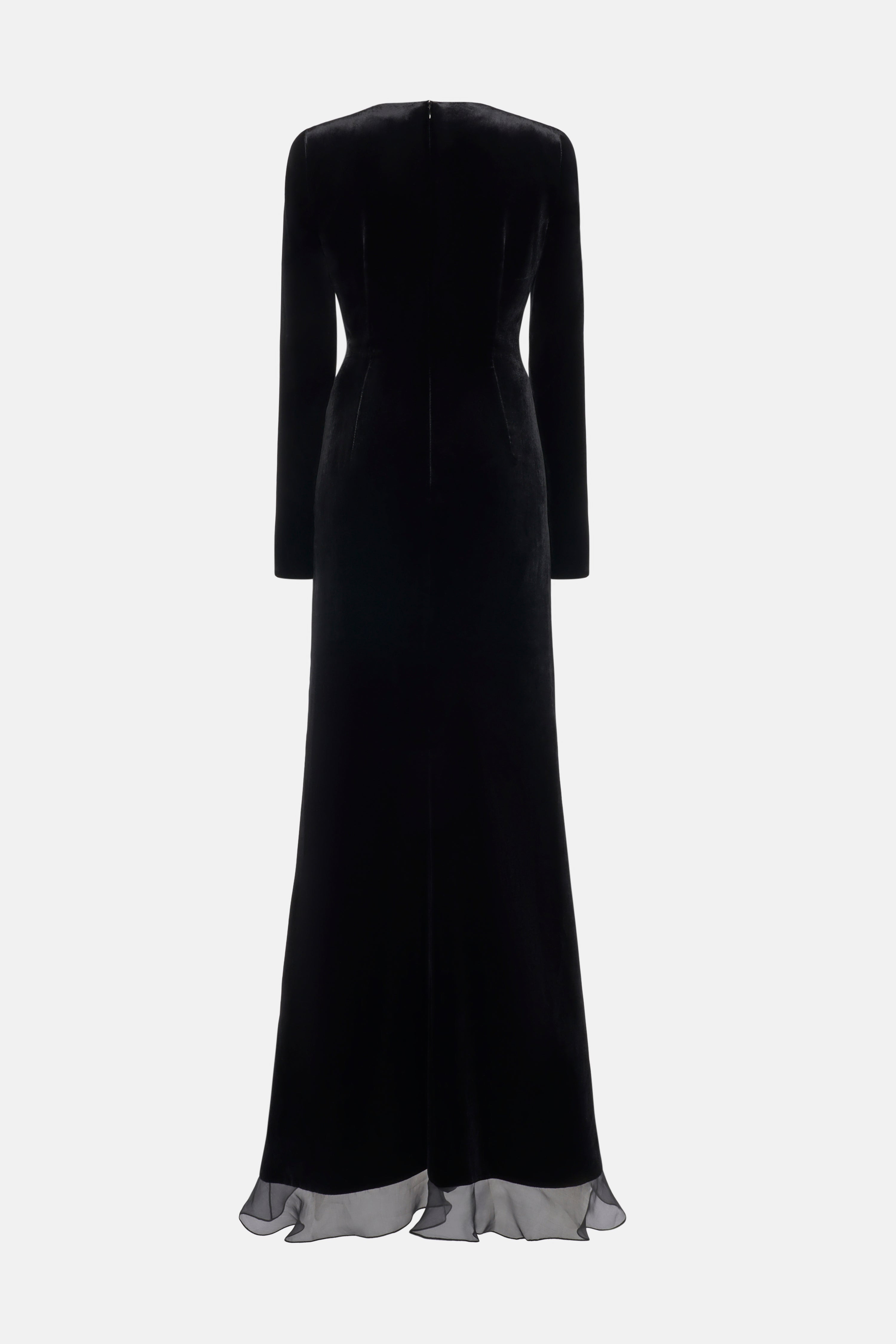 VELVET DRESS WITH RUCHES - 2