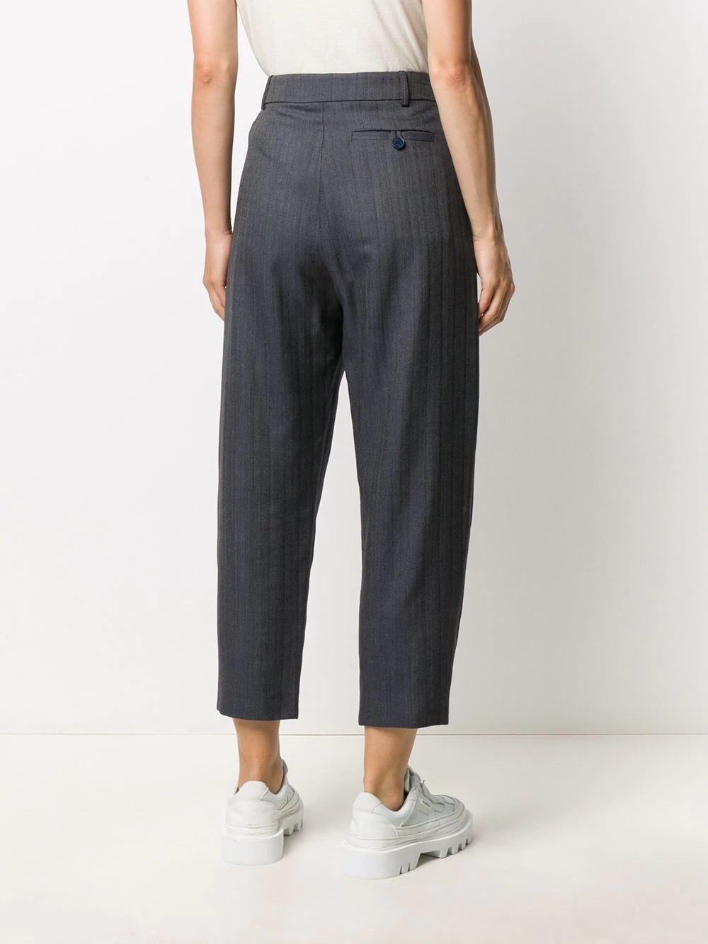 herringbone balloon-leg trousers - 4