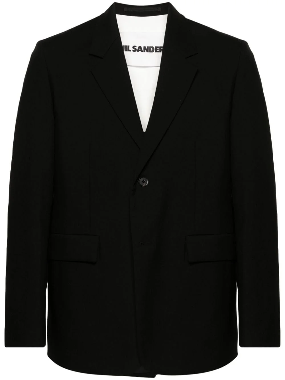 single-breasted twill wool blazer - 1