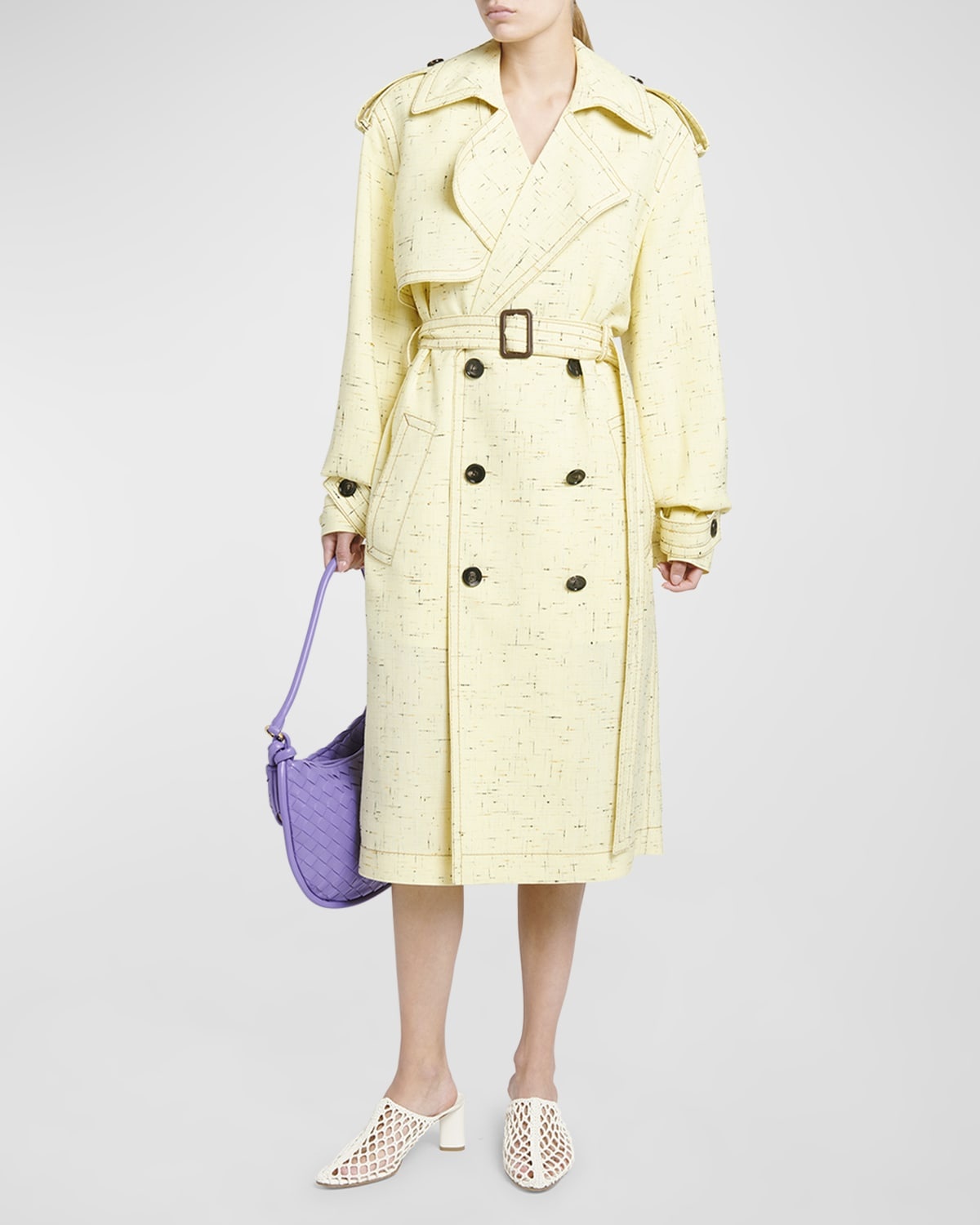 Bottega Veneta Double-Breasted Belted Trench Coat neimanmarcus