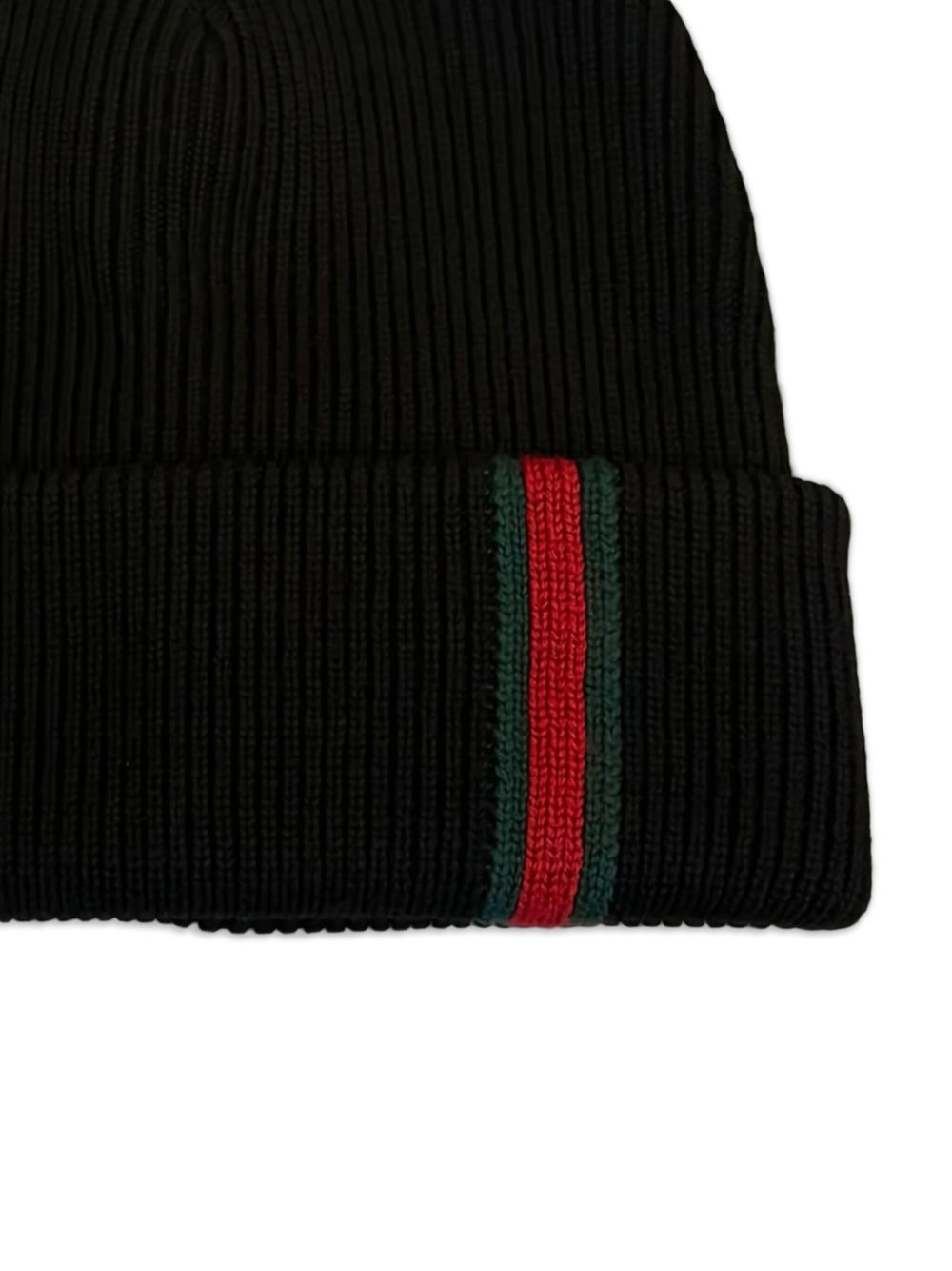 Web Stripe ribbed beanie - 2