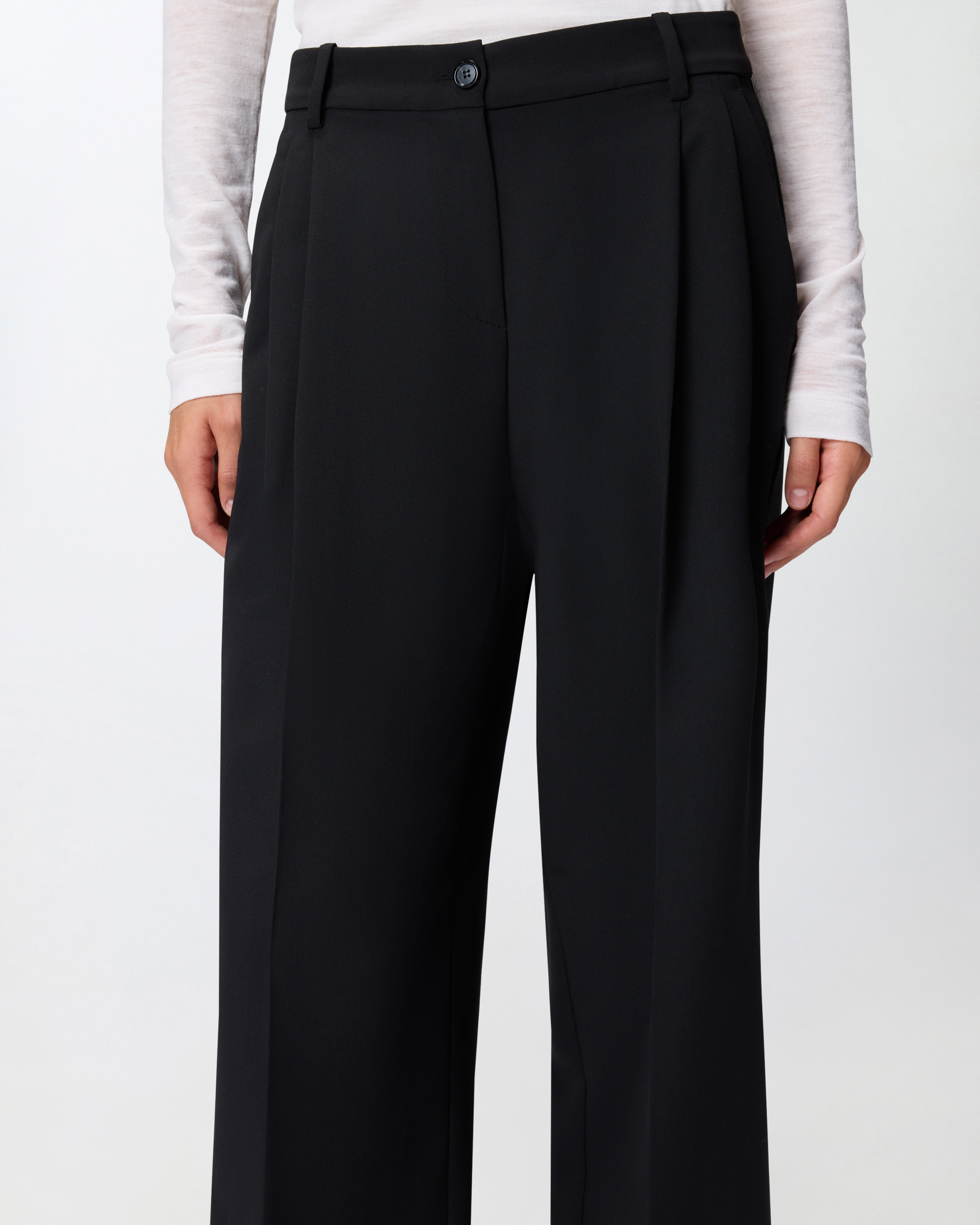 HIGH-WAISTED PALAZZO TROUSERS IN FLOWING FABRIC - 5