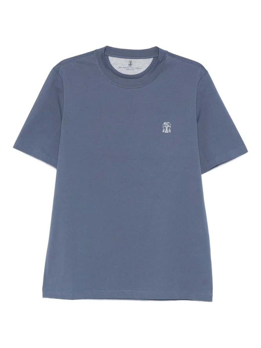 Brunello Cucinelli Logo Cotton T-Shirt - 1