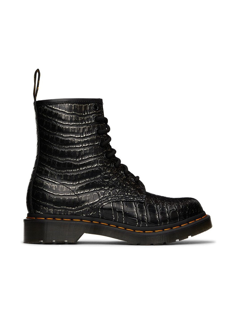 Black Croc 1460 Boots - 1
