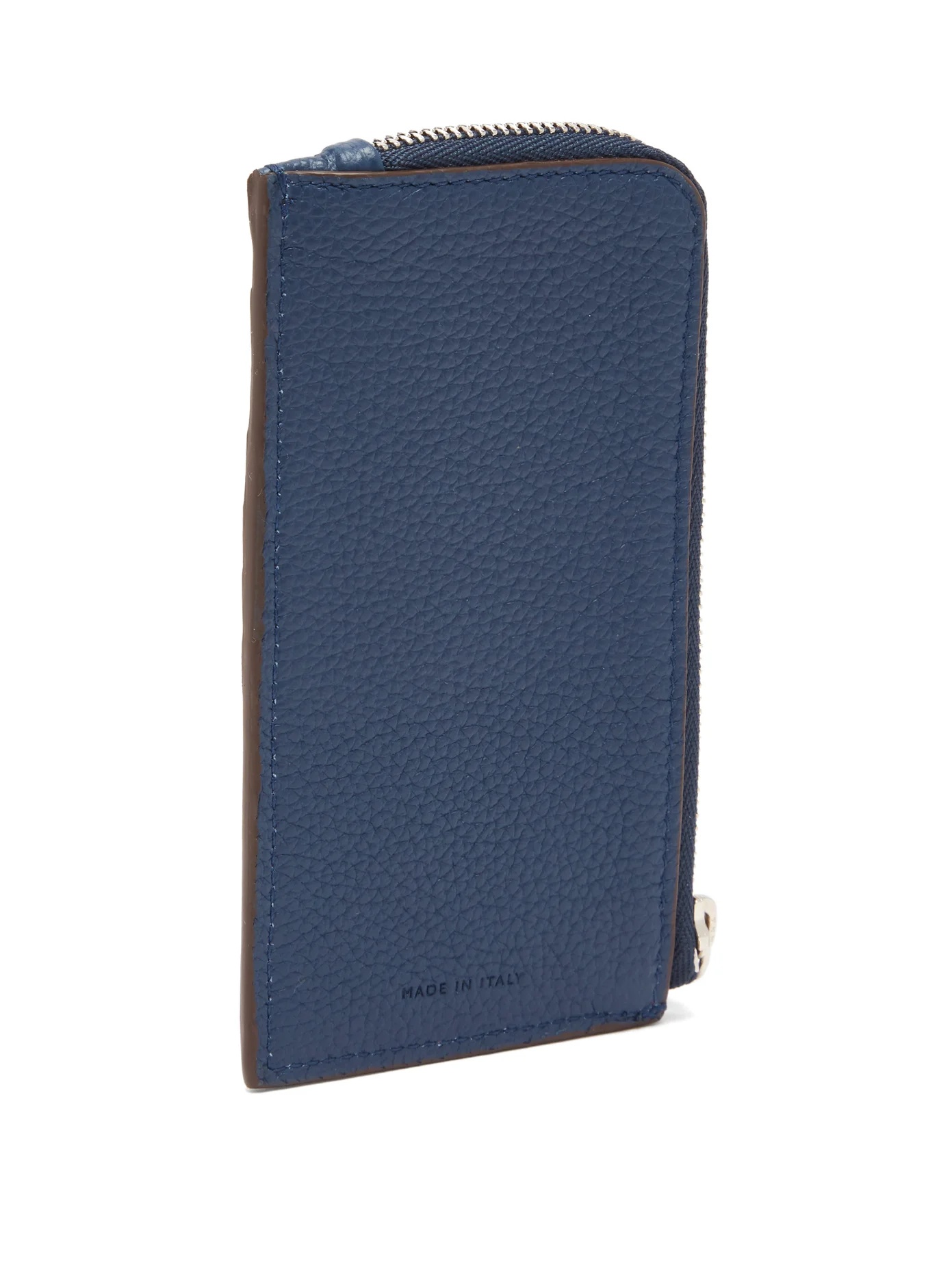 Zipped grained-leather cardholder - 2