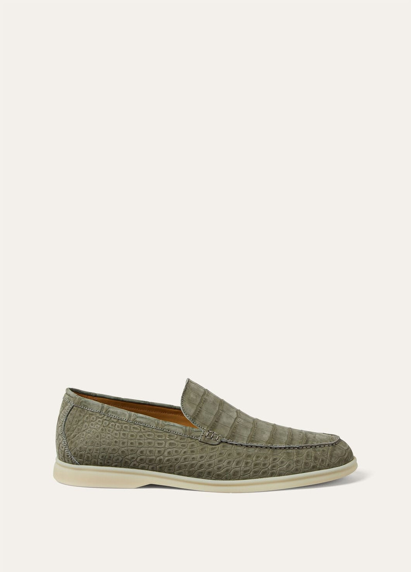 Summer Walk Nabuk Alligator Moccasin 1