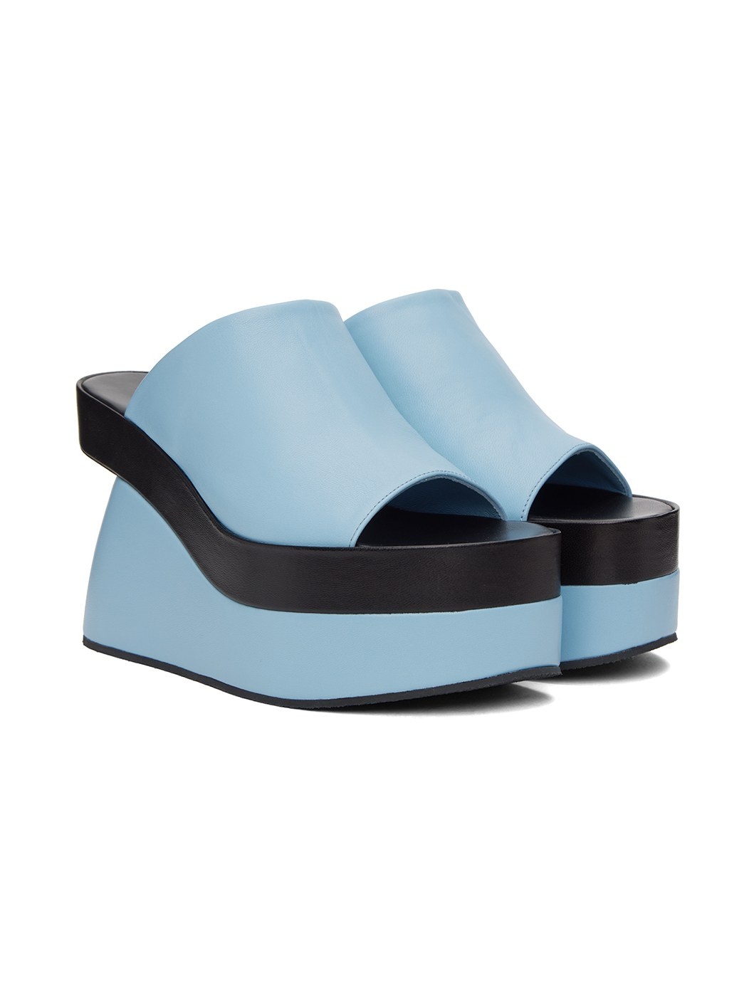 Blue Wedge Heeled Sandals - 4