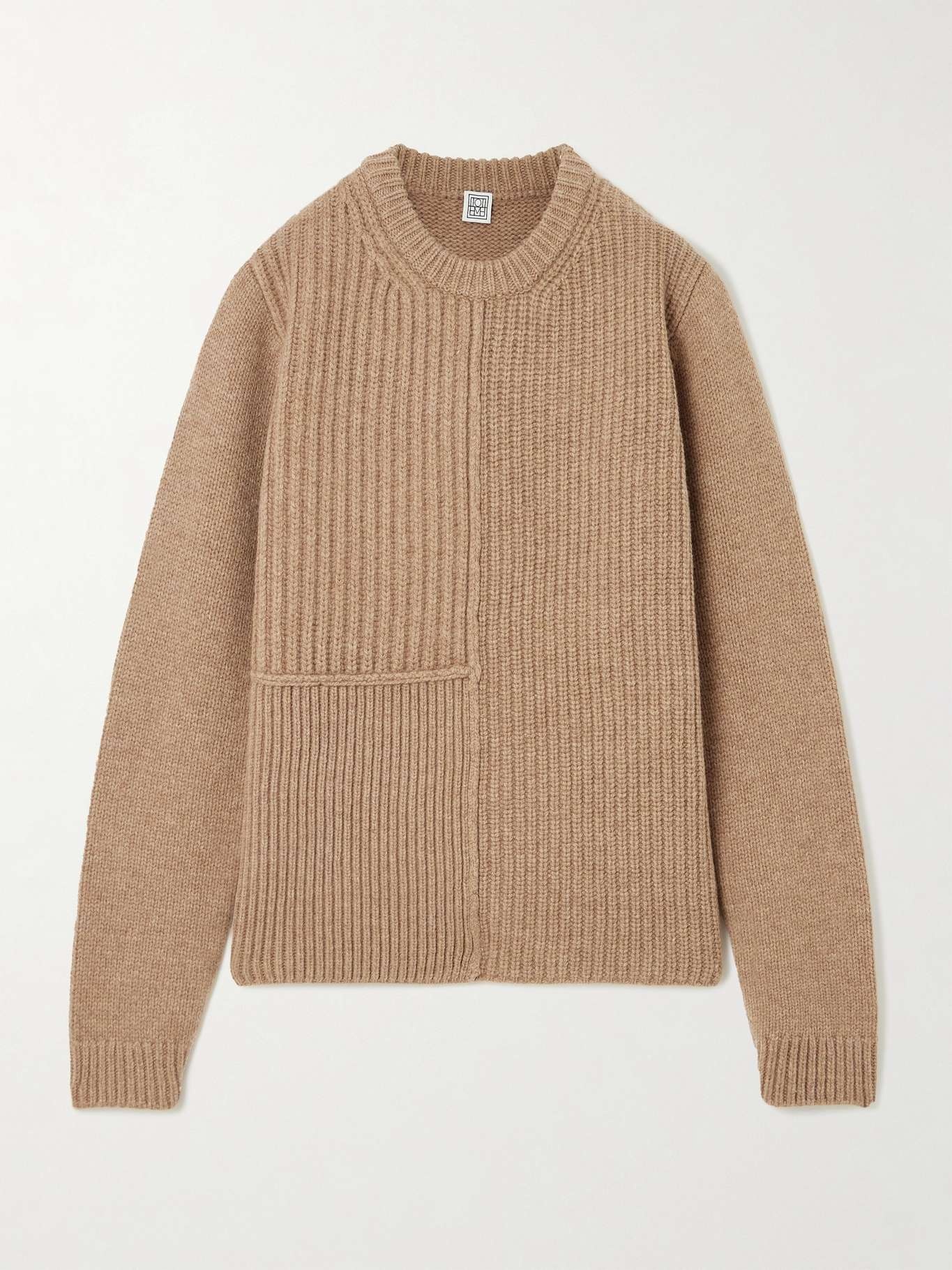 Paneled ribbed wool sweater - 1