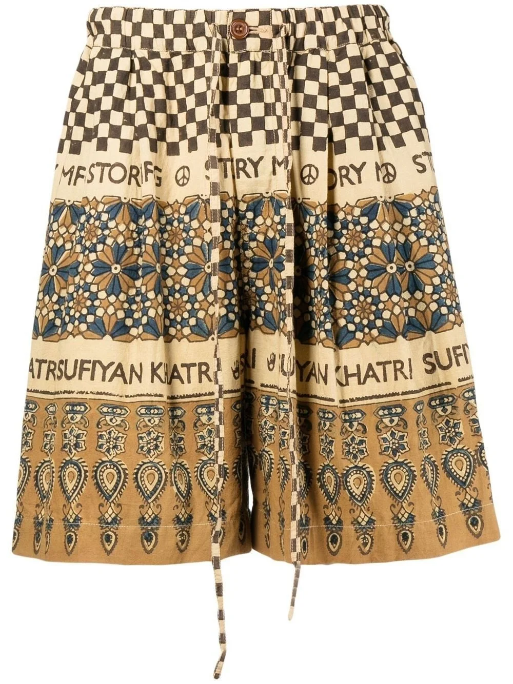 Bridge block-print Bermuda shorts - 1