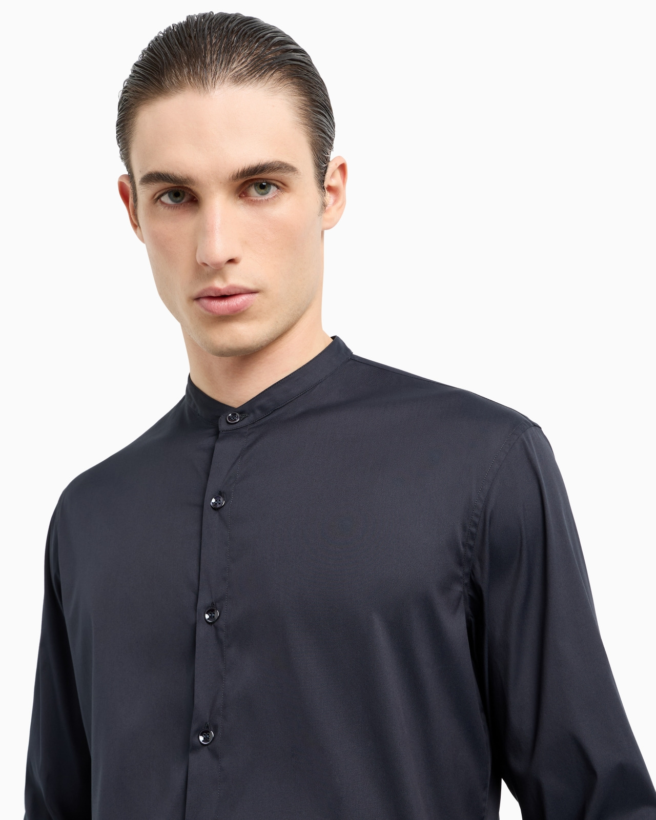 Plain-knit stretch cotton Icon shirt - 5
