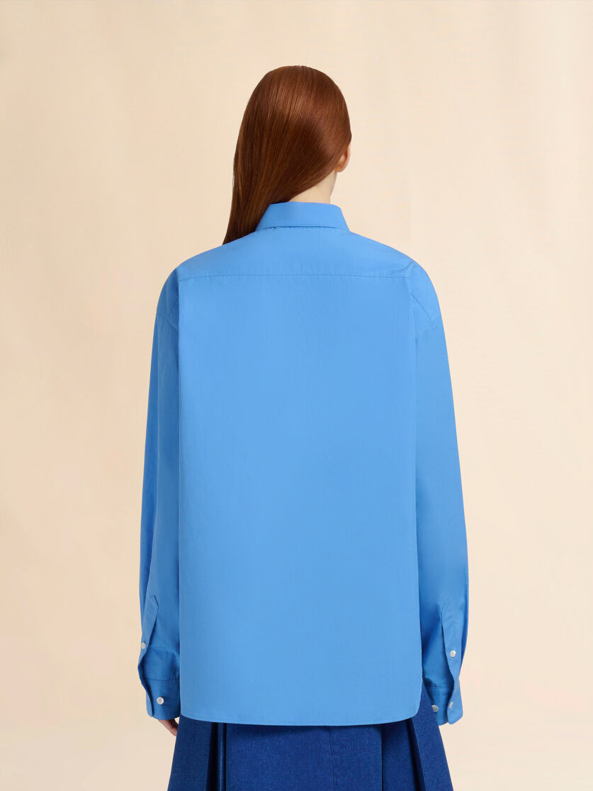 BLUE ORGANIC POPLIN SHIRT WITH MARNI MENDING - 3