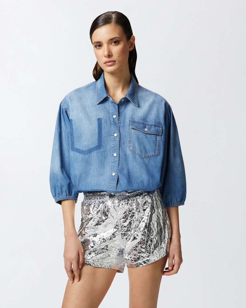 PINKO THREE-QUARTER SLEEVE DENIM SHIRT outlook