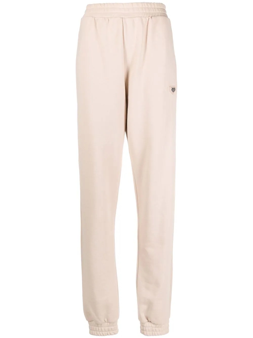high-waisted cotton track pants - 1