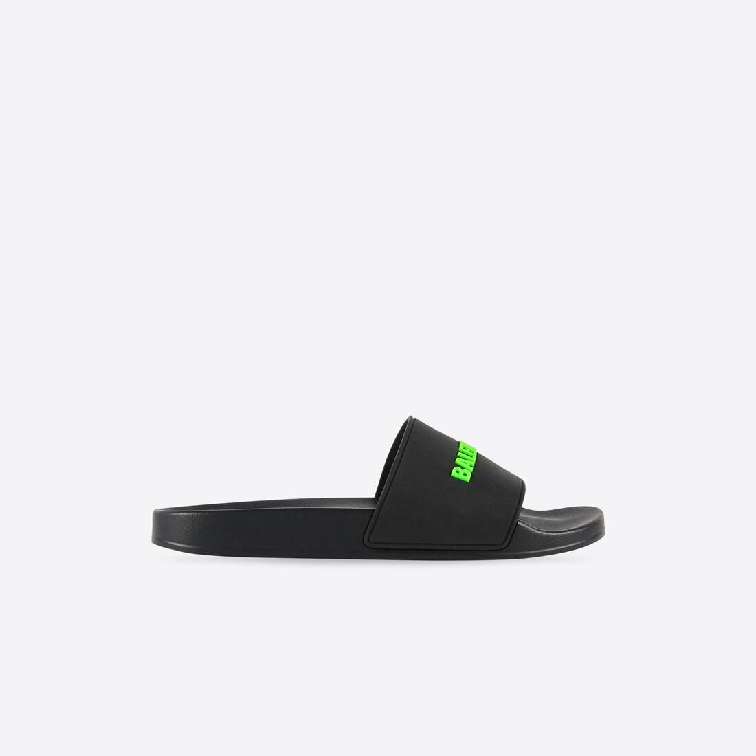 Men's Pool Slide Sandal in Black/fluo Green - 1