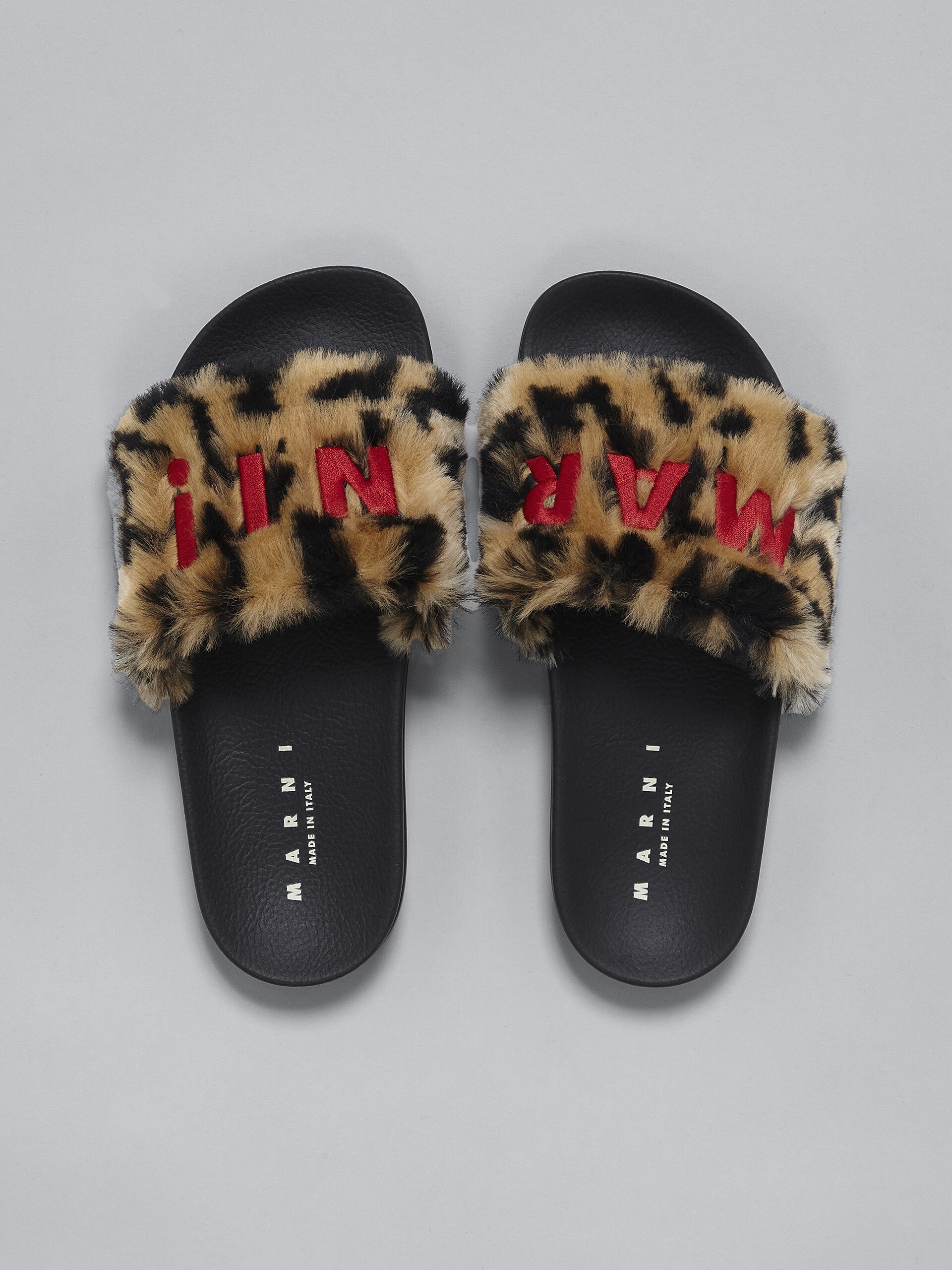 LEOPARD PRINT FAUX FUR SLIDE - 4