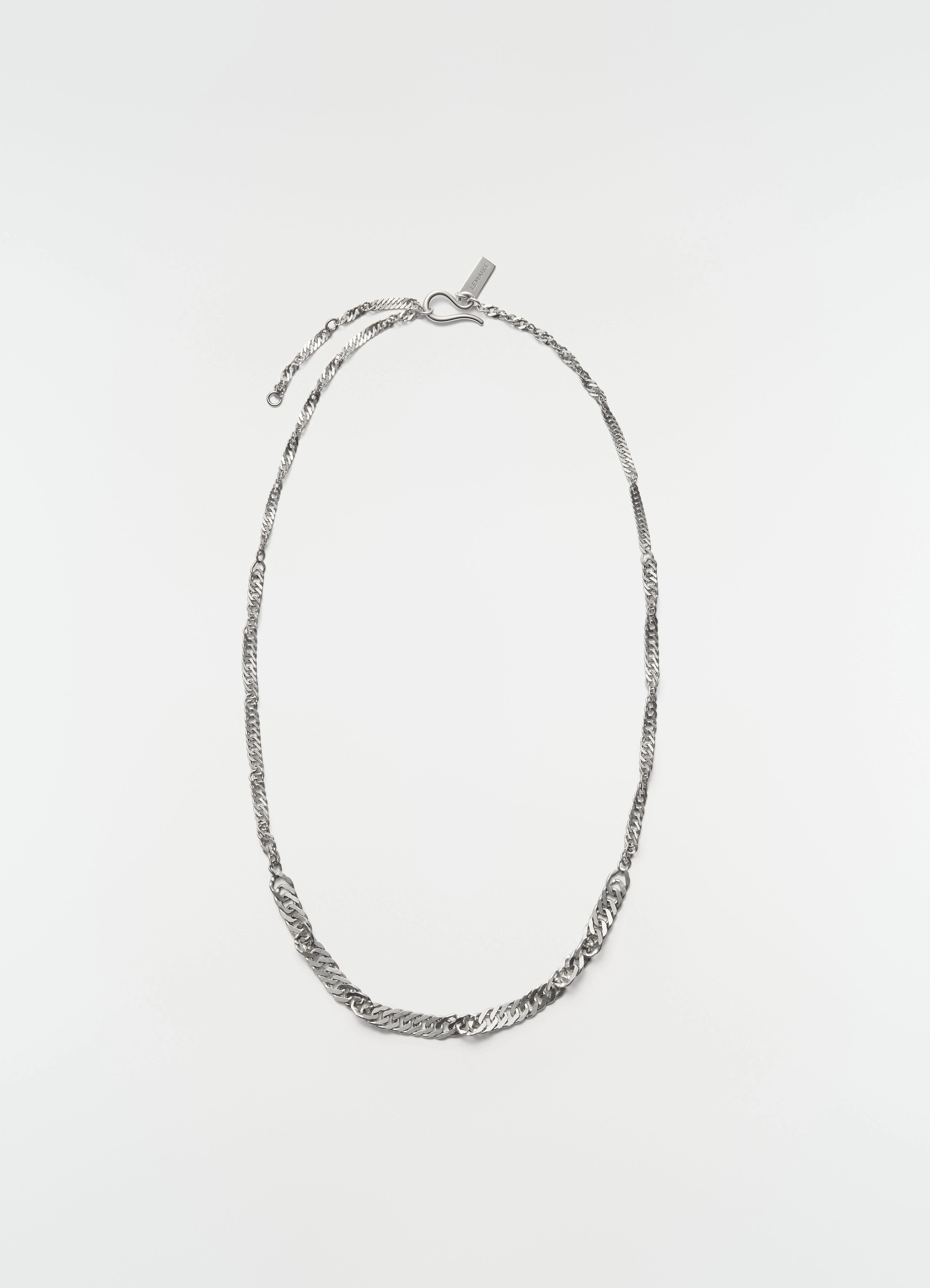TWISTED CHAIN NECKLACE IN RHODIUM SILVER - 1