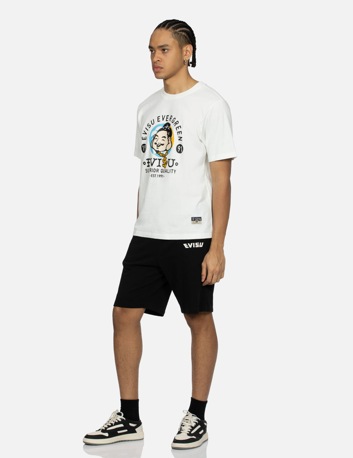 PLAYFUL GODHEAD PRINT REGULAR FIT SWEAT SHORTS - 3