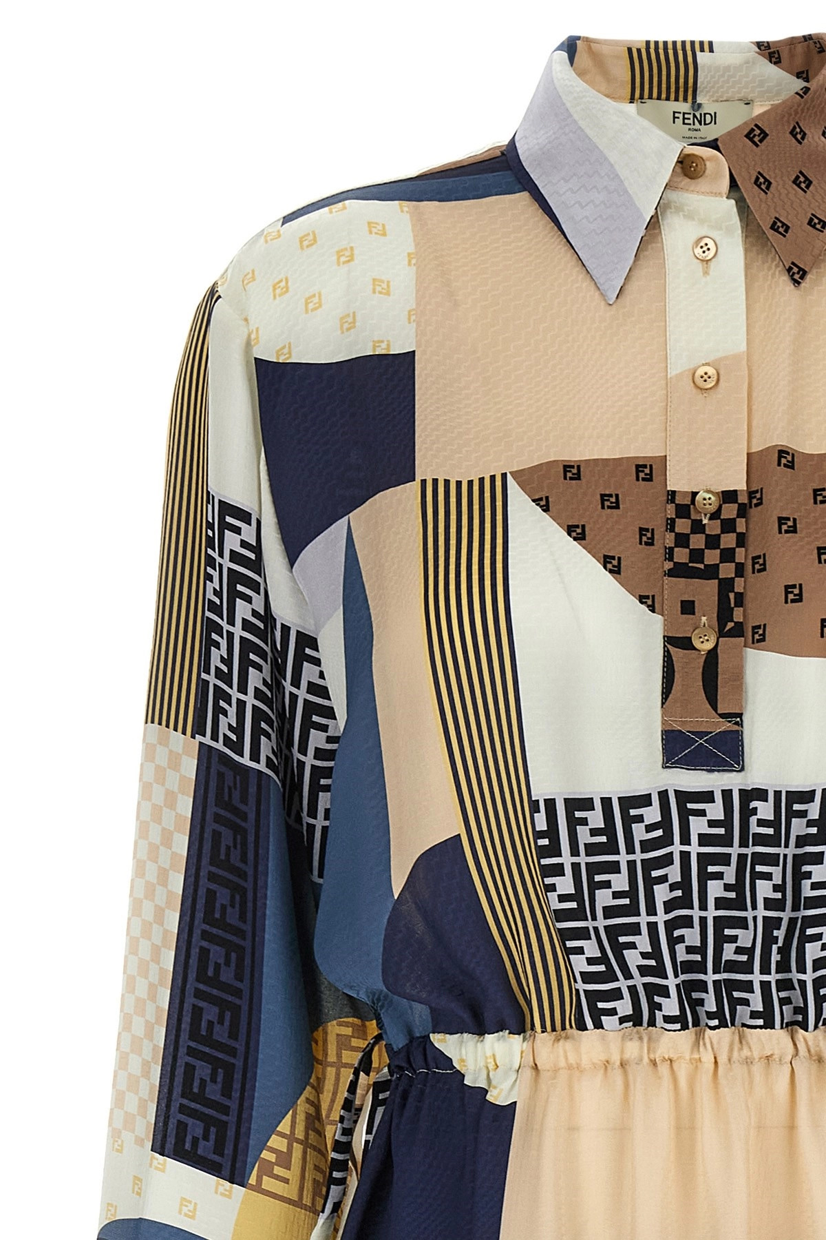 Patchwork silk dress - 3