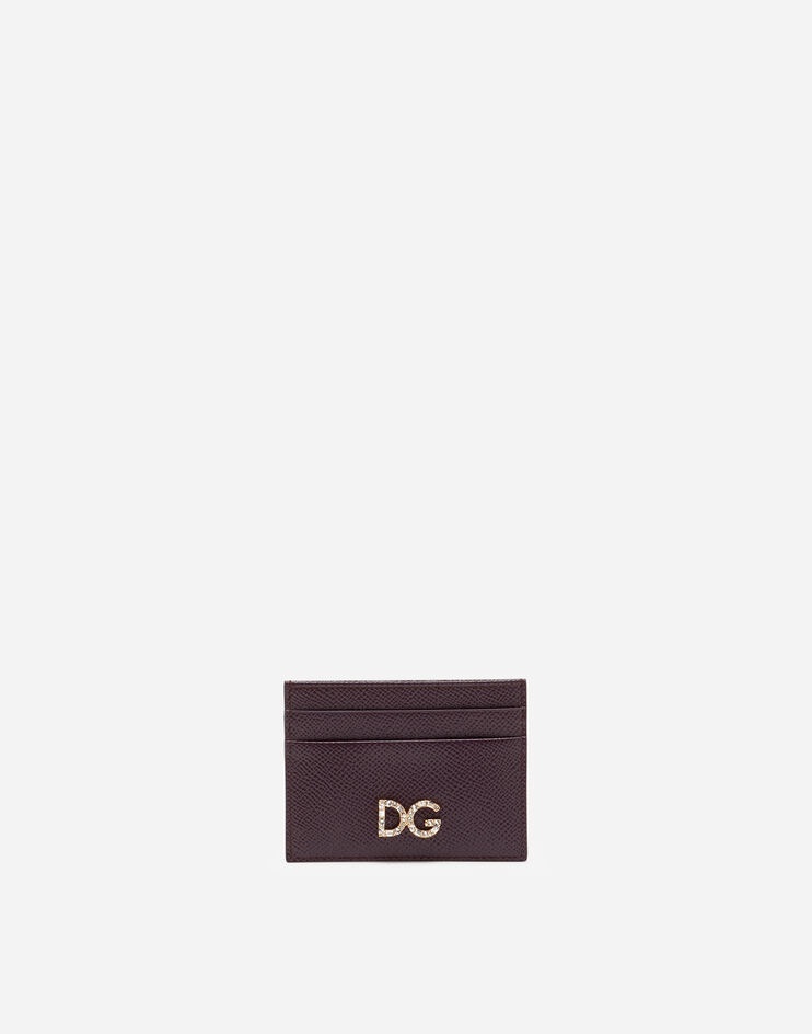 Credit card holder with DG rhinestones in dauphine calfskin - 1