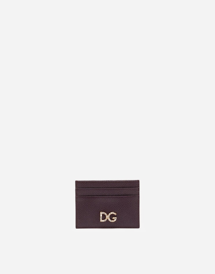 Credit card holder with DG rhinestones in dauphine calfskin - 1