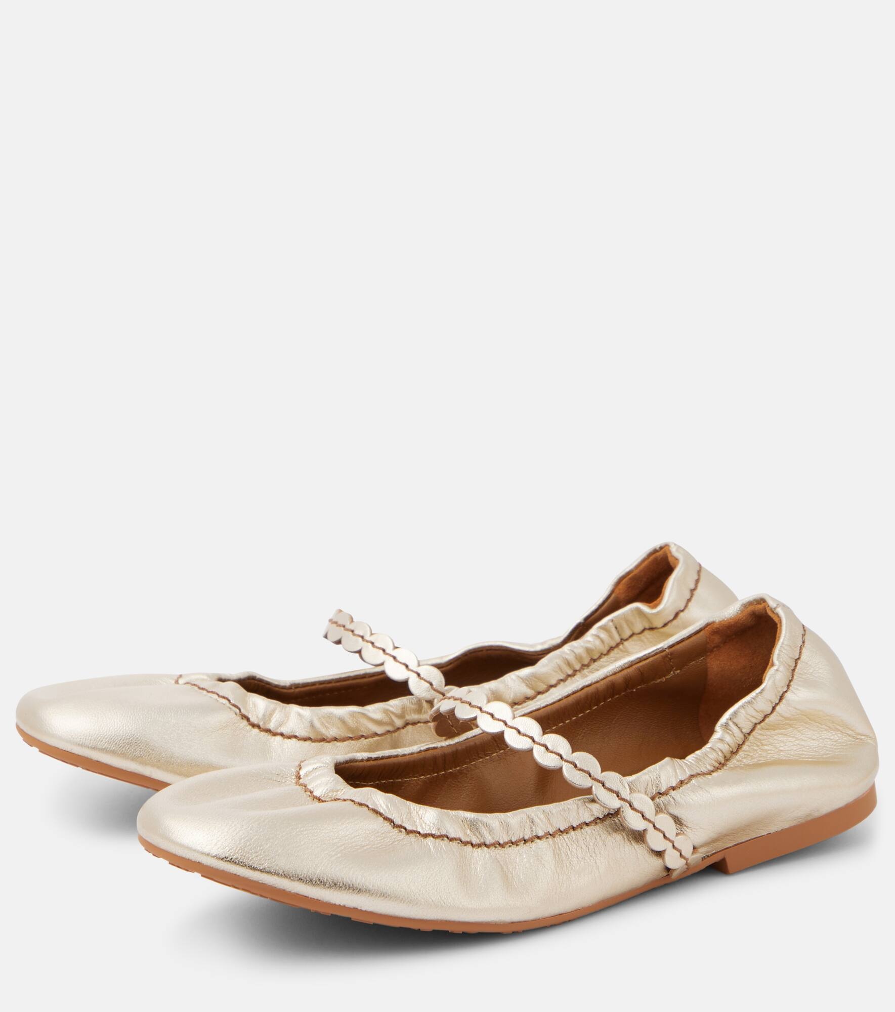 Chany metallic leather ballet flats - 5