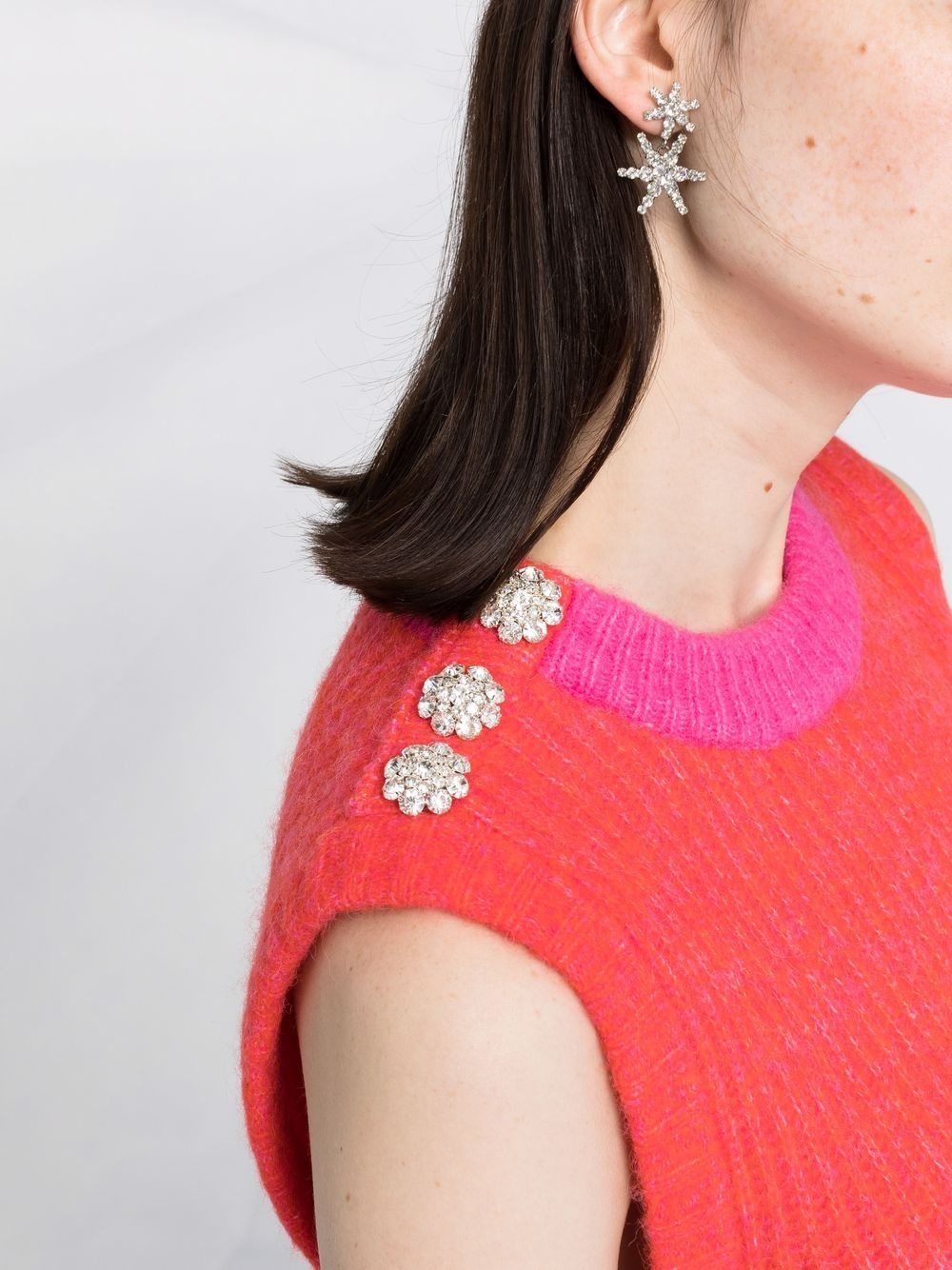 embellished wool-blend vest - 5