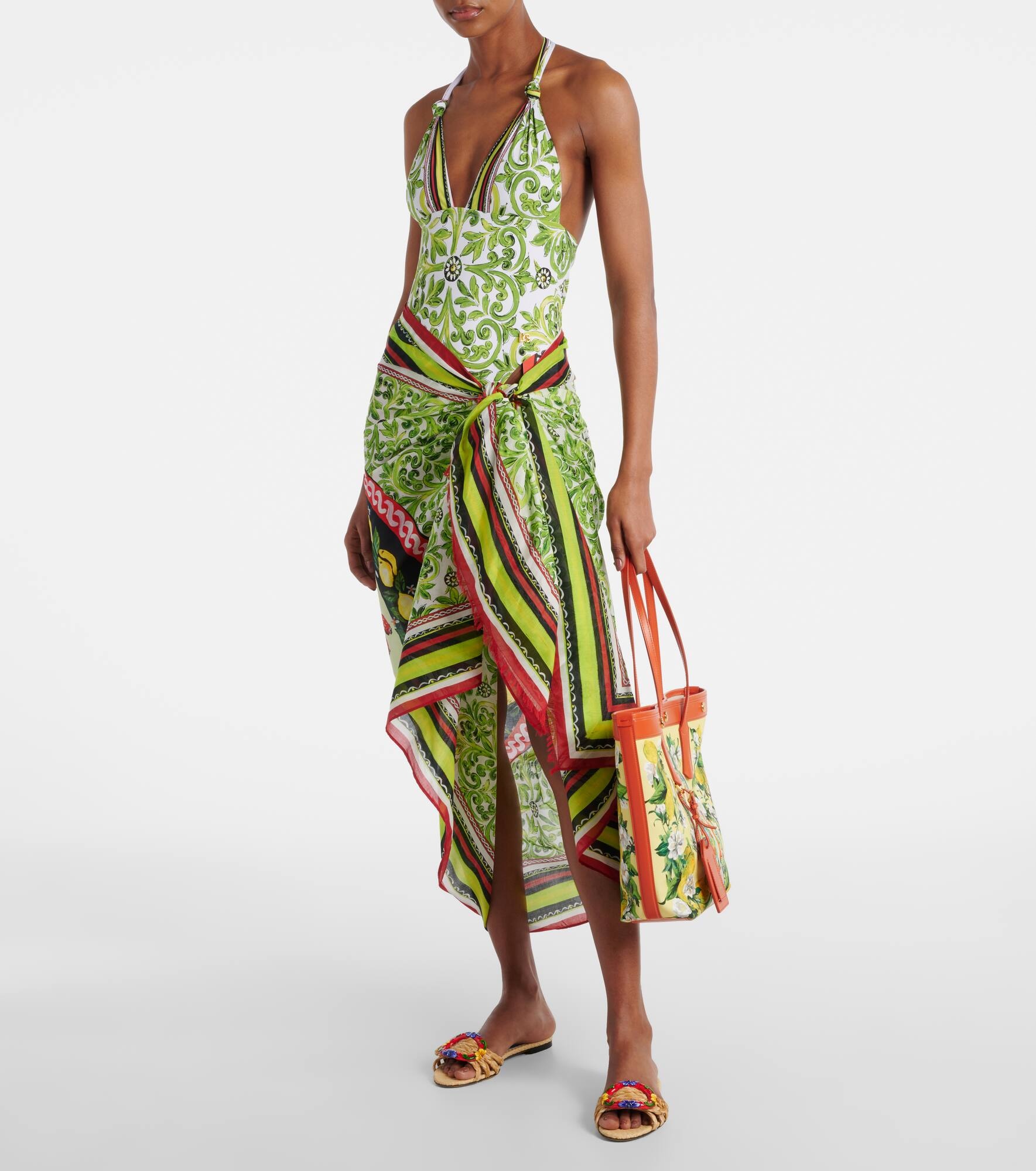 Printed cotton beach cover-up - 2