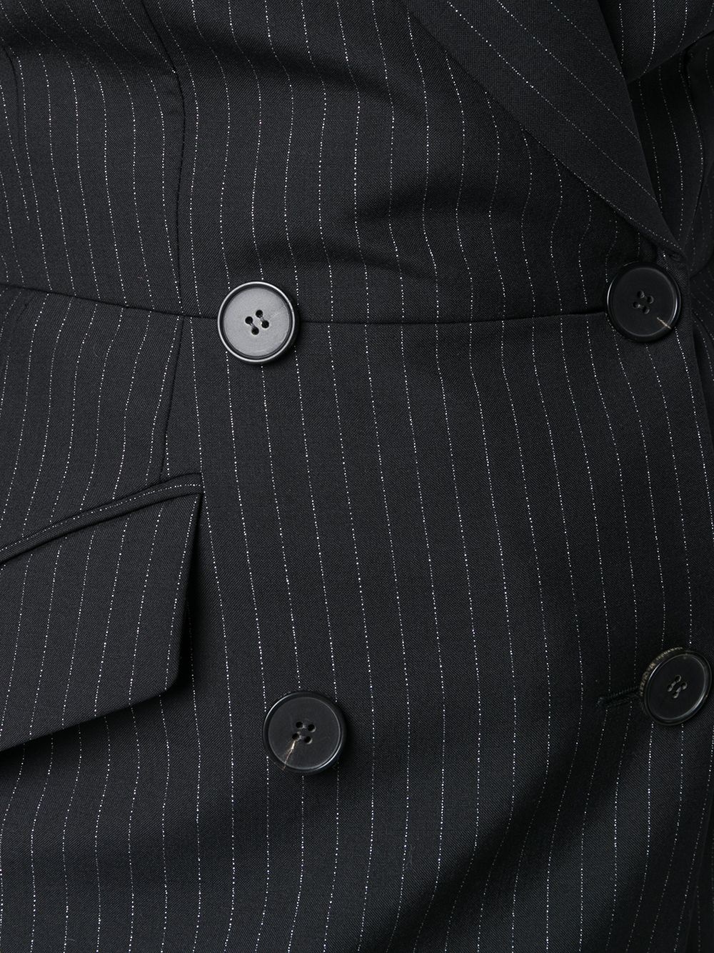 pinstripe double-breasted blazer - 5