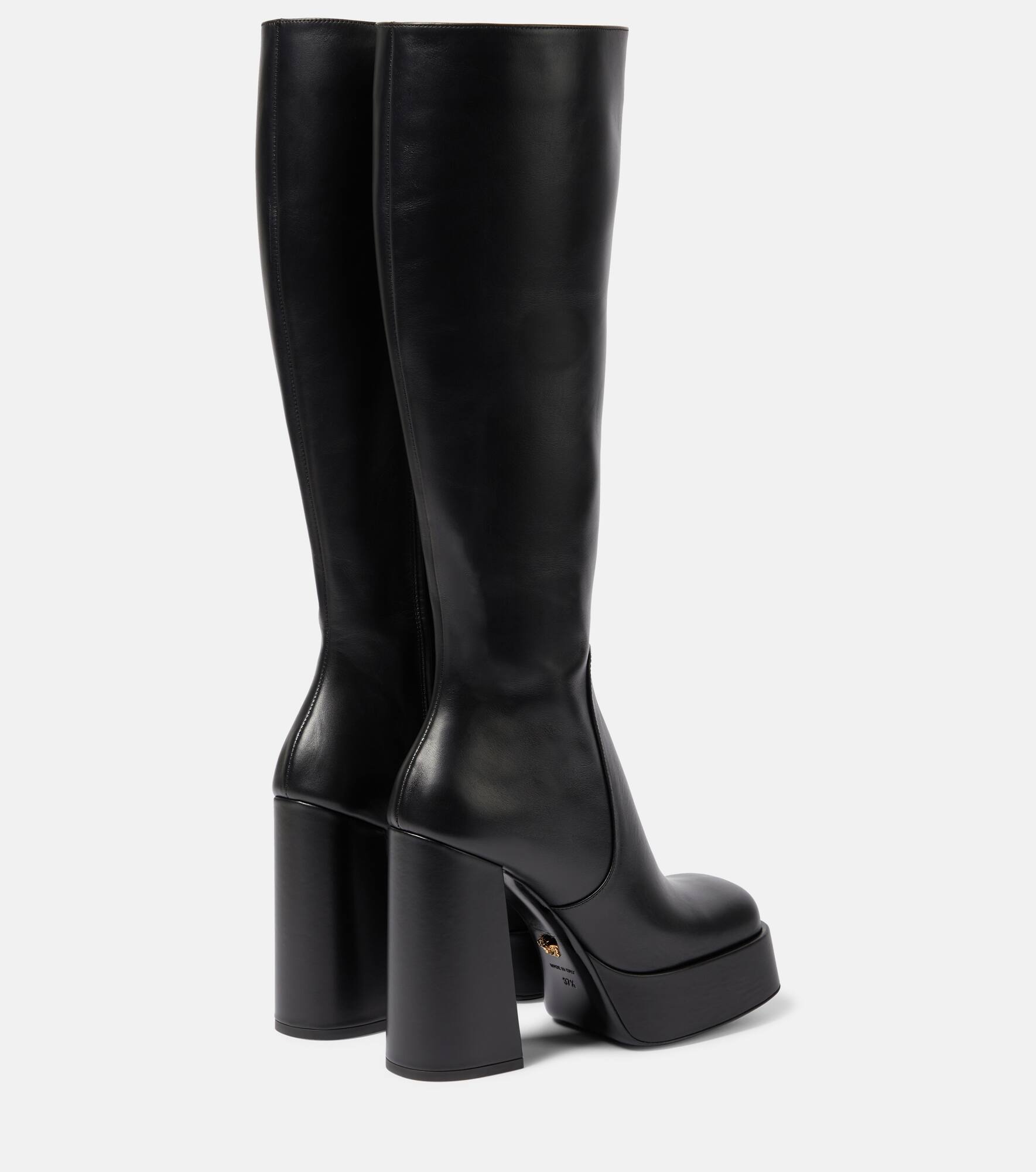 Aevitas leather platform knee-high boots - 3