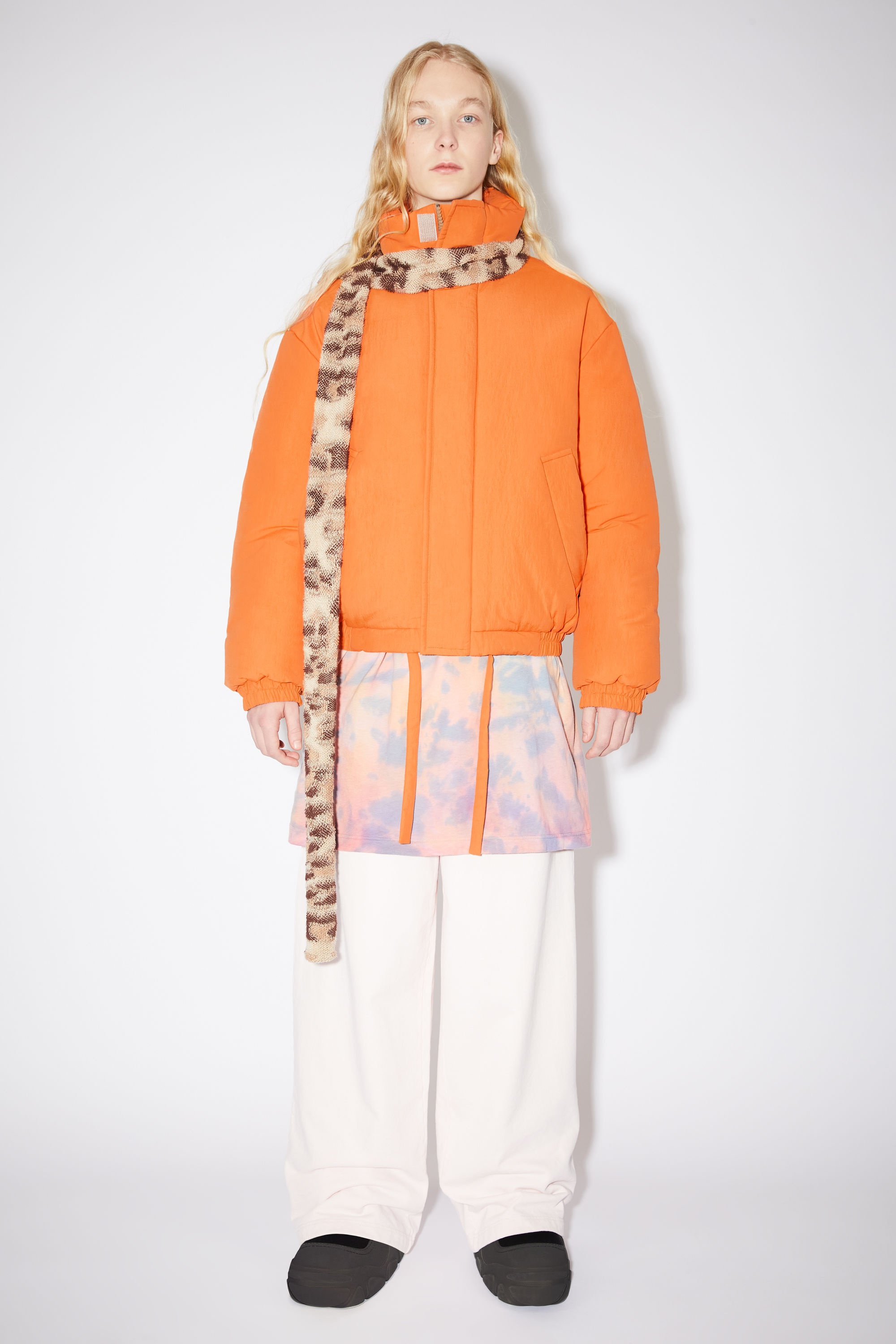 Padded nylon jacket - Pumpkin orange - 2