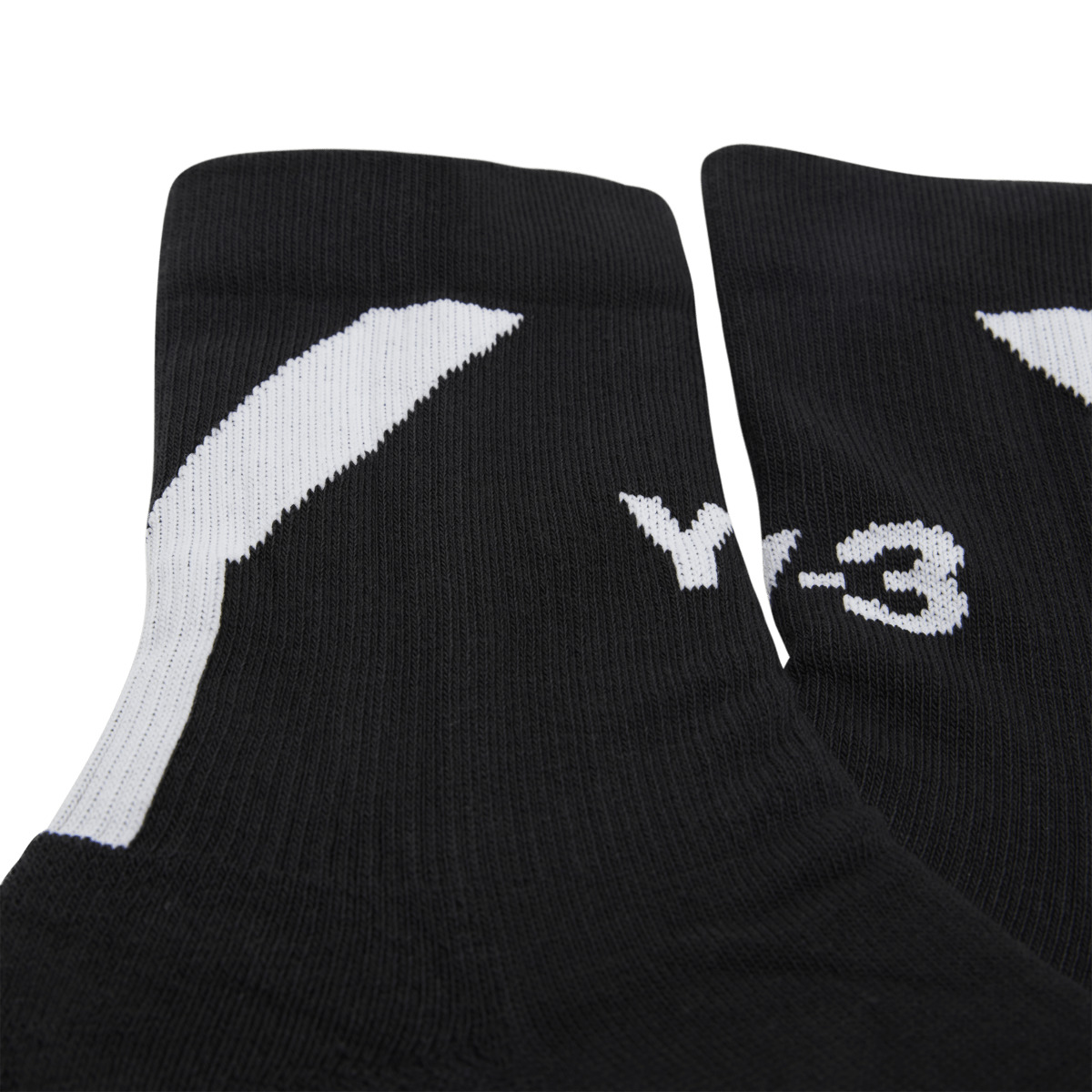 Y-3 Logo Hi Sock in Black - 3