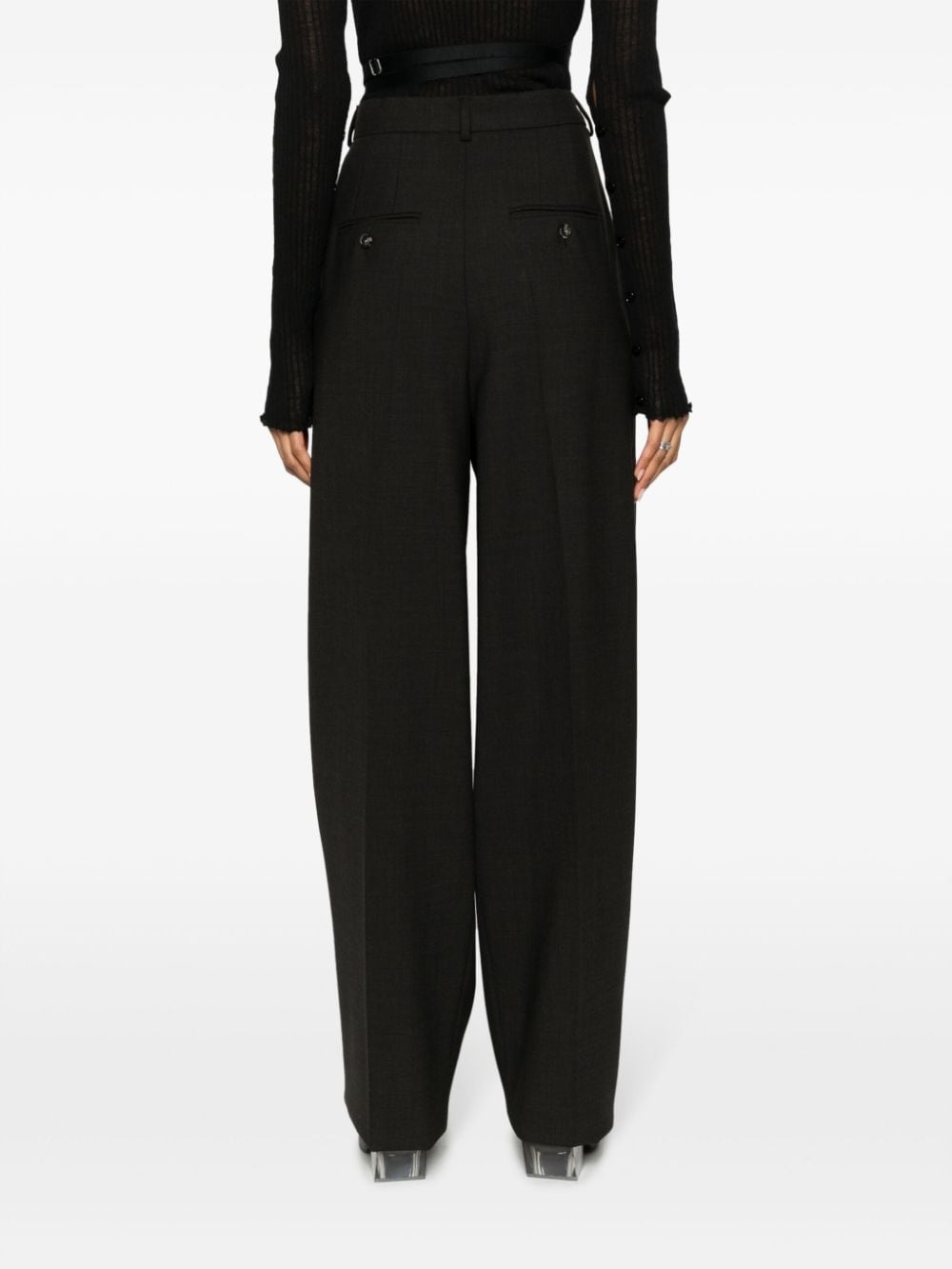 high-waist virgin wool trousers - 4