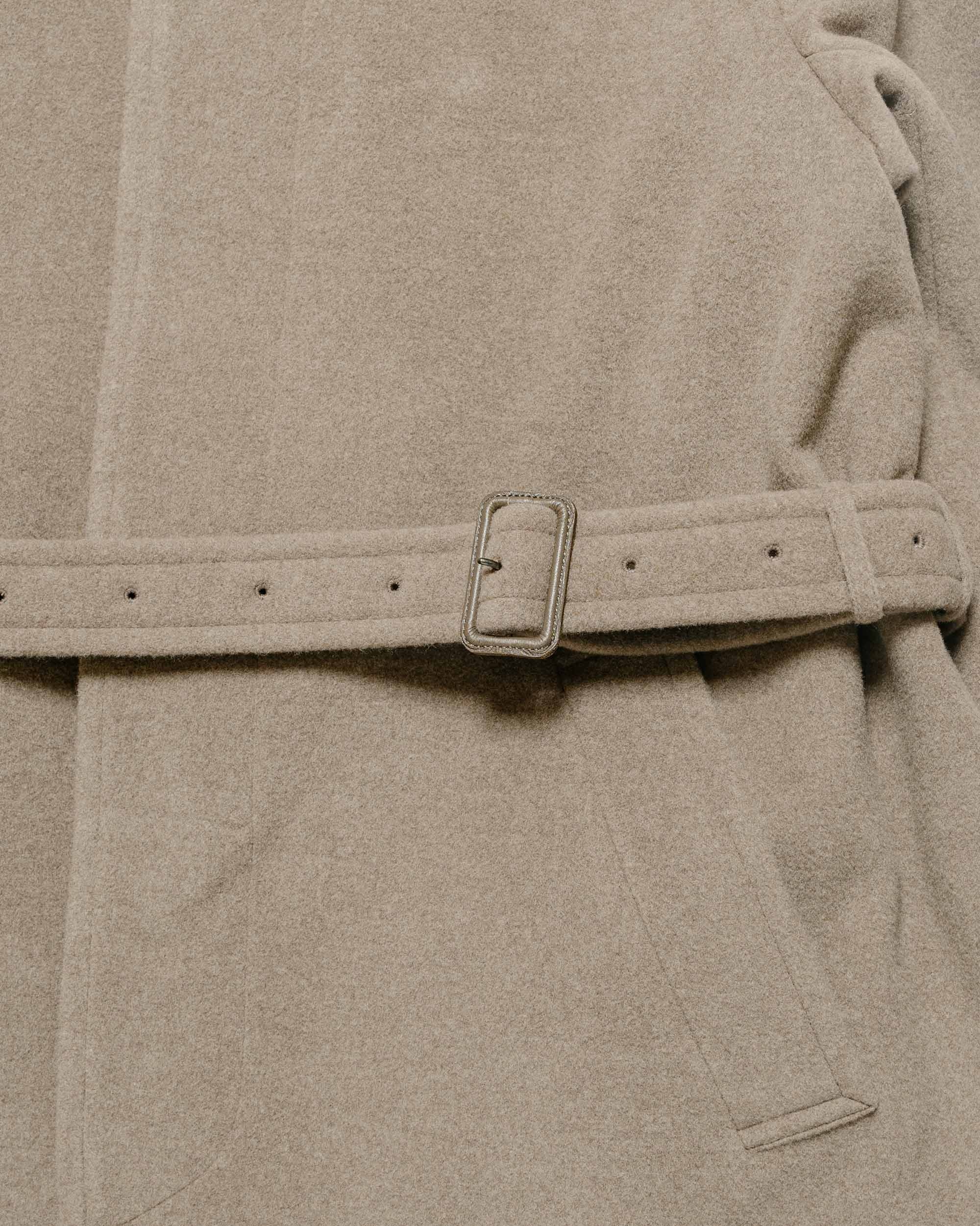 Super Fine Wool Mosser Soutien Collar Coat Khaki Beige - 5